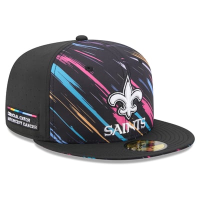 New Orleans Saints New Era 2026 NFL Crucial Catch 59FIFTY Fitted Hat - Black