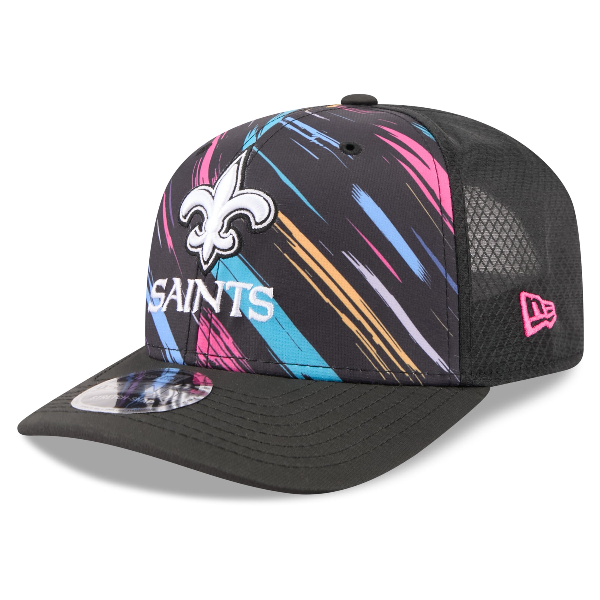 Men's New Era Black New Orleans Saints 2026 NFL Crucial Catch 9SEVENTY Adjustable Trucker Hat