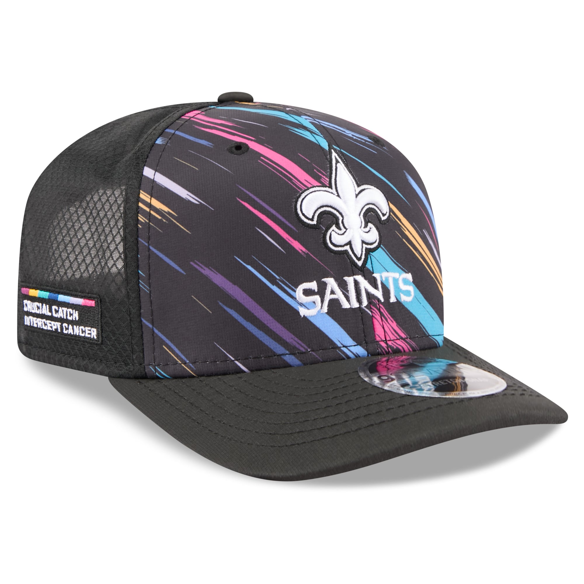 Men's New Era Black New Orleans Saints 2026 NFL Crucial Catch 9SEVENTY Adjustable Trucker Hat