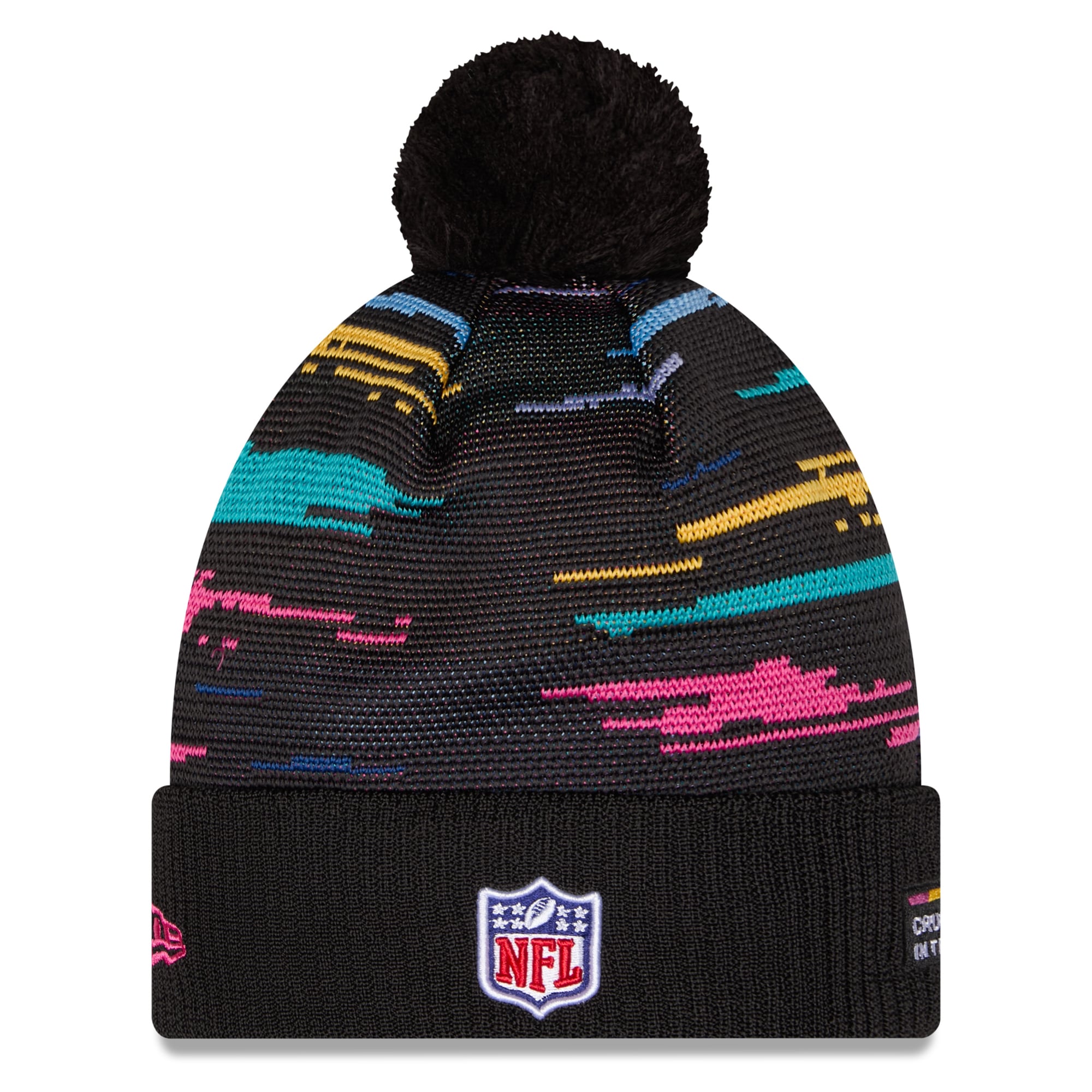 Men's New Era Black New Orleans Saints 2026 NFL Crucial Catch Cuffed Knit Hat with Pom