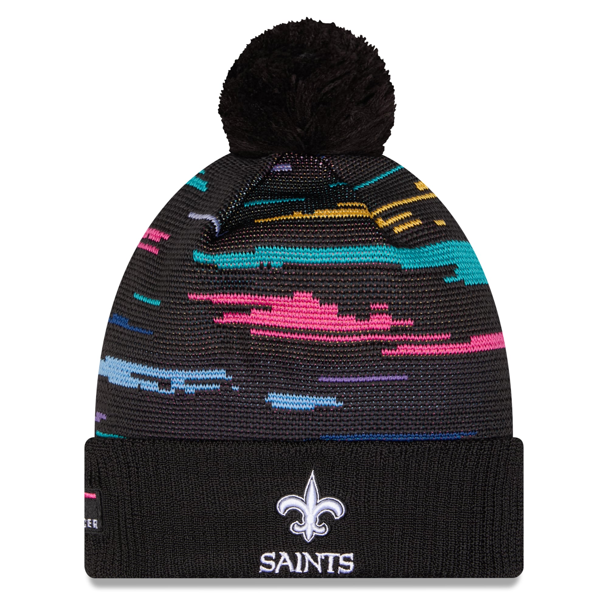 Men's New Era Black New Orleans Saints 2026 NFL Crucial Catch Cuffed Knit Hat with Pom