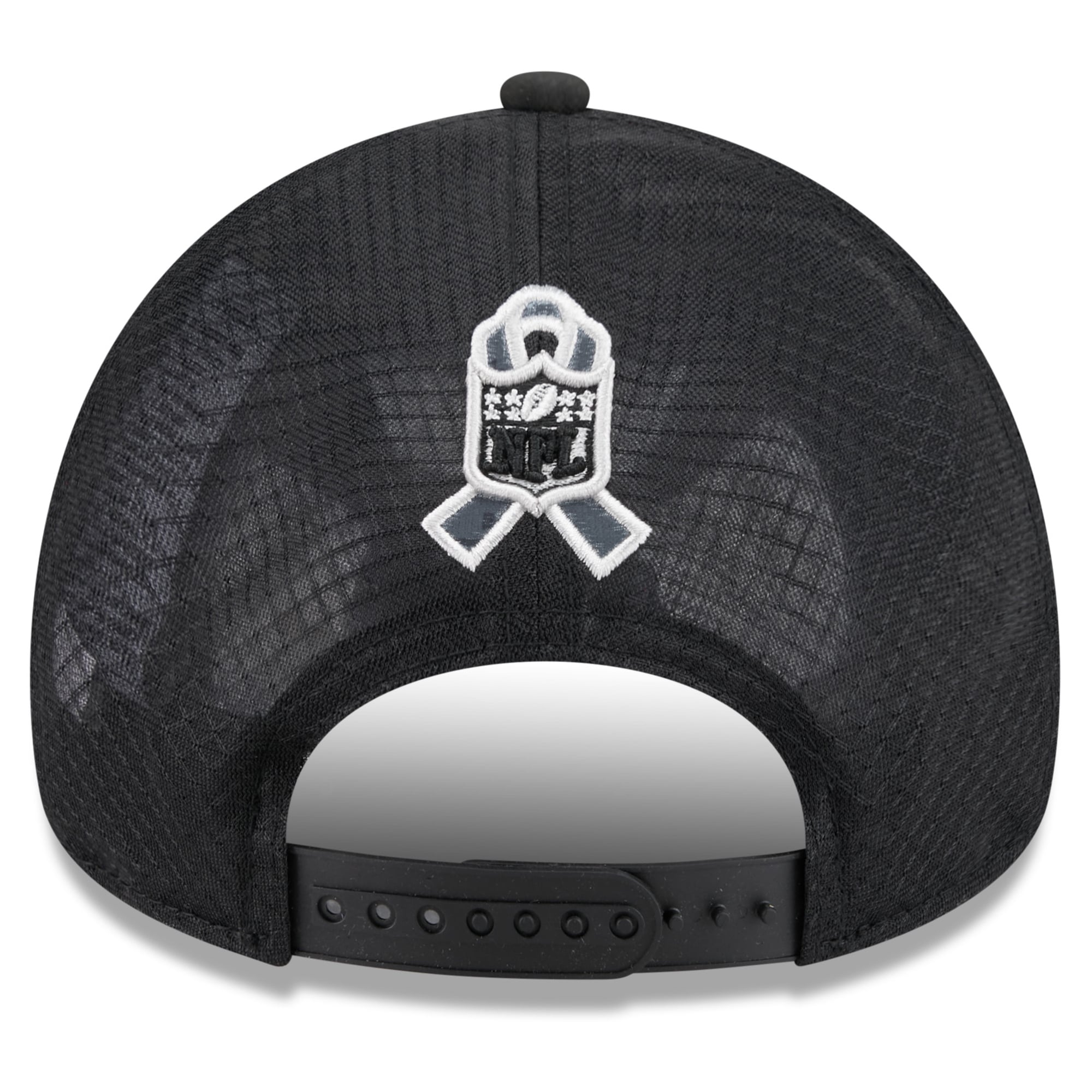 Men's New Era Black New Orleans Saints 2026 Salute To Service Apex 9FORTY Adjustable Trucker Hat
