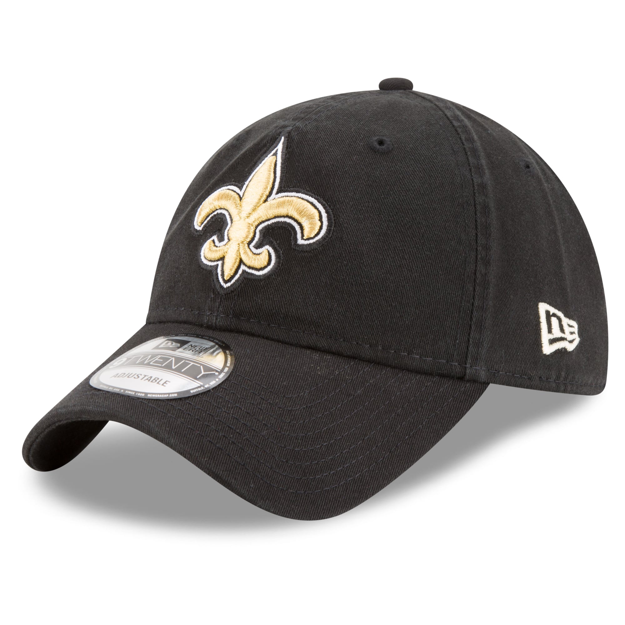 Casquette ajustable New Era noire pour homme, édition spéciale 60e anniversaire des Saints de La Nouvelle-Orléans (réf. 9TWENTY).