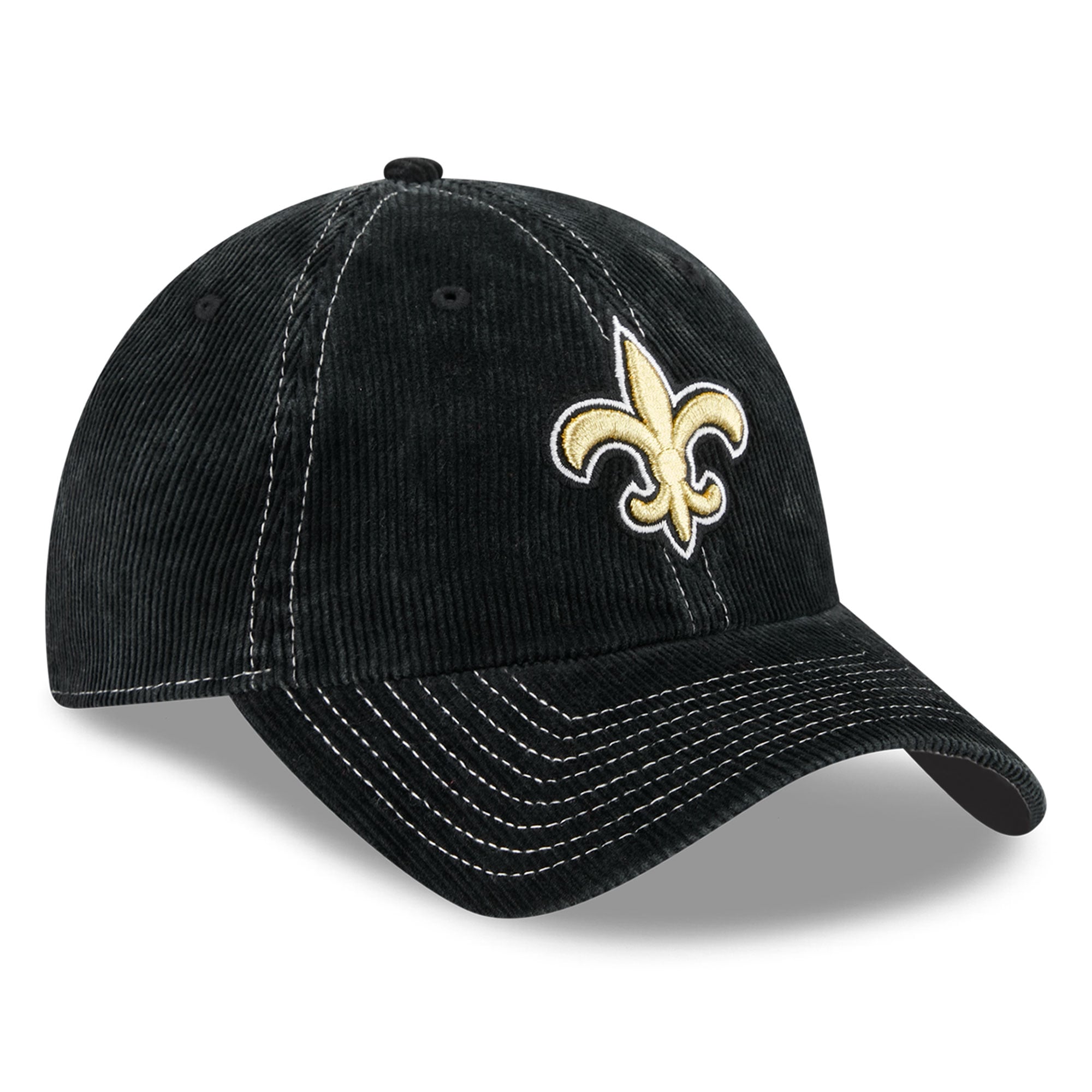Men's New Era Black New Orleans Saints Corduroy Casual Classic Adjustable Hat