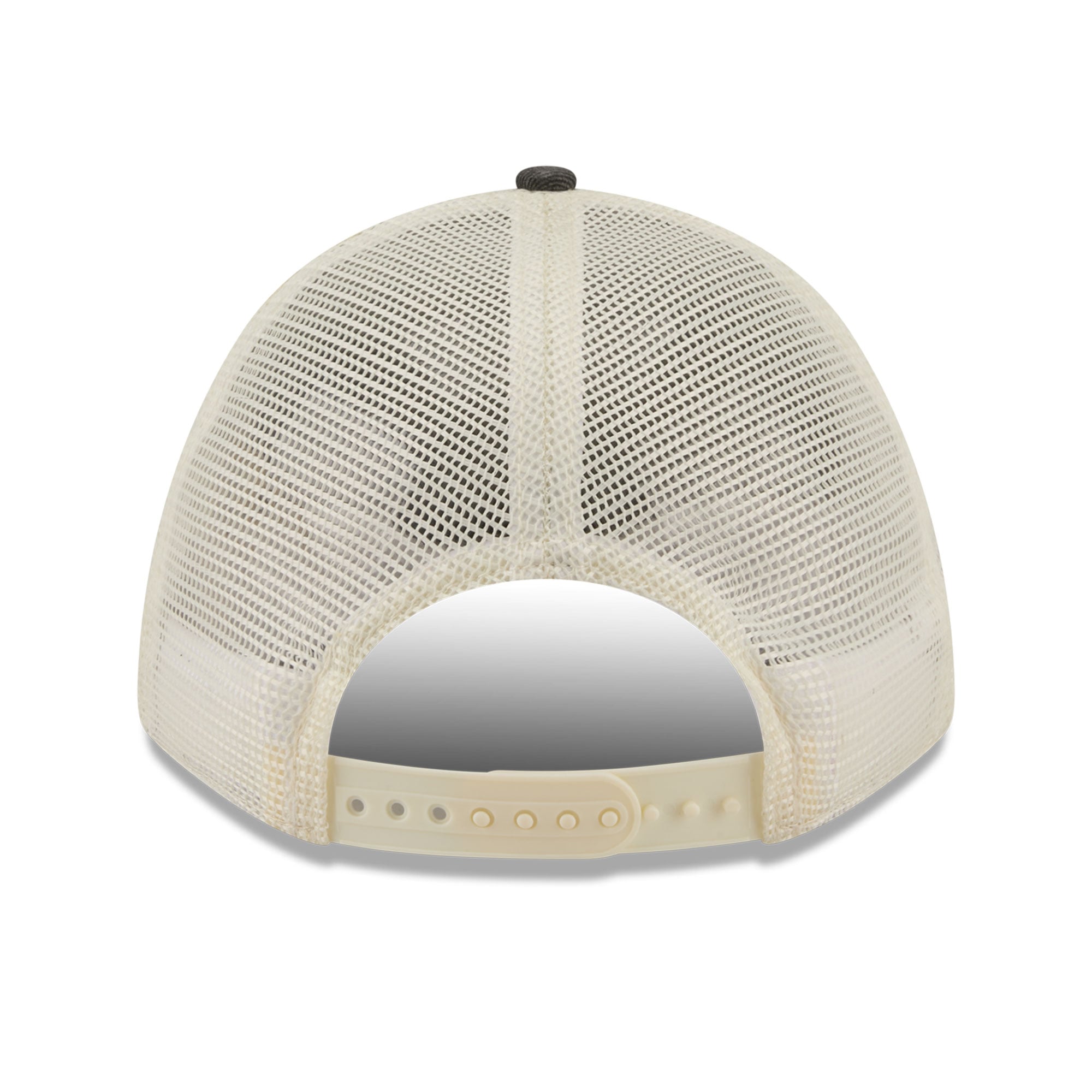 Casquette trucker ajustable New Era noire pour homme, modèle 9FORTY, aux couleurs des Saints de La Nouvelle-Orléans.