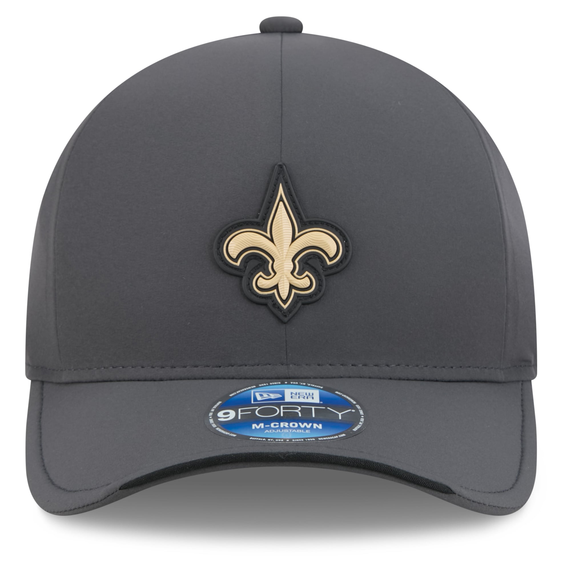 Casquette ajustable New Era 9FORTY M-Crown pour homme, couleur anthracite, New Orleans Saints 2026, idéale pour les temps froids.