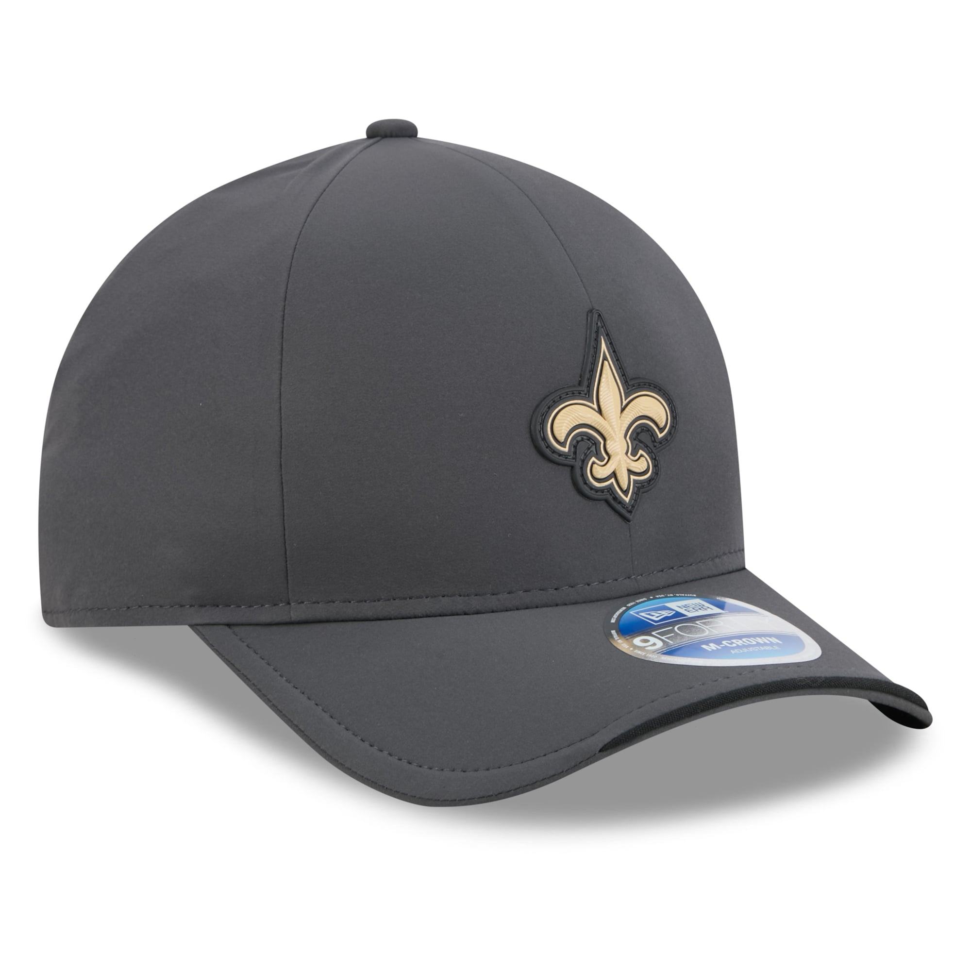 Casquette ajustable New Era 9FORTY M-Crown pour homme, couleur anthracite, New Orleans Saints 2026, idéale pour les temps froids.