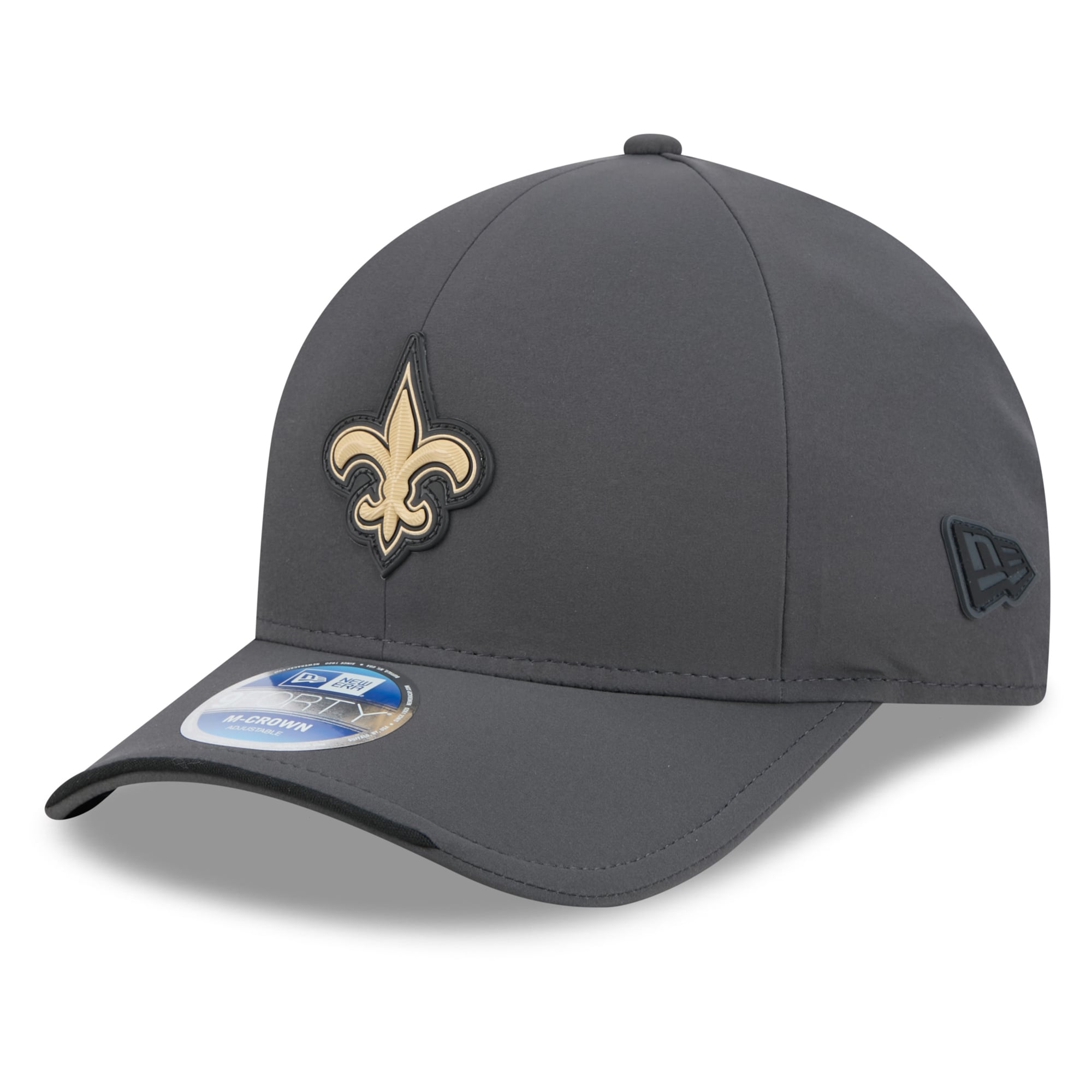 Casquette ajustable New Era 9FORTY M-Crown pour homme, couleur anthracite, New Orleans Saints 2026, idéale pour les temps froids.