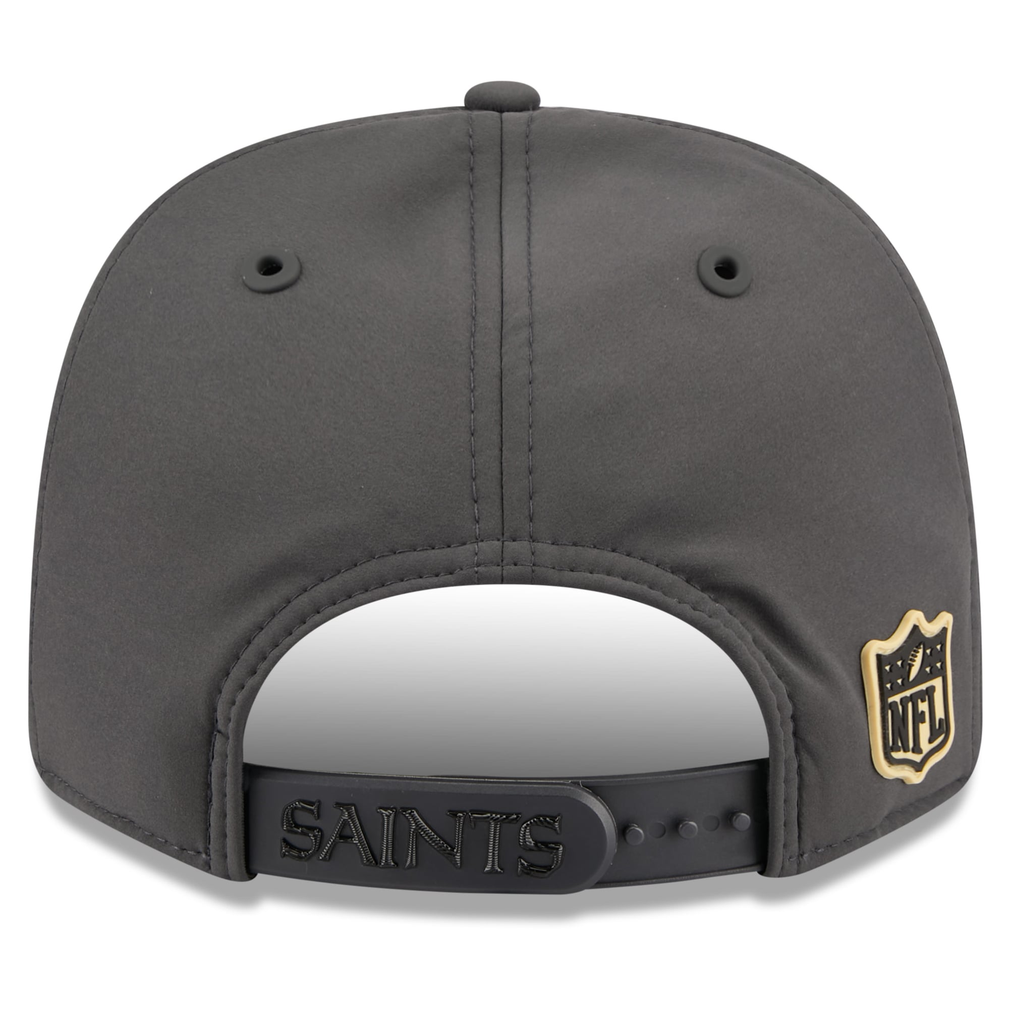 Casquette ajustable New Era Charcoal New Orleans Saints 2026 Sideline pour temps froid 9SEVENTY