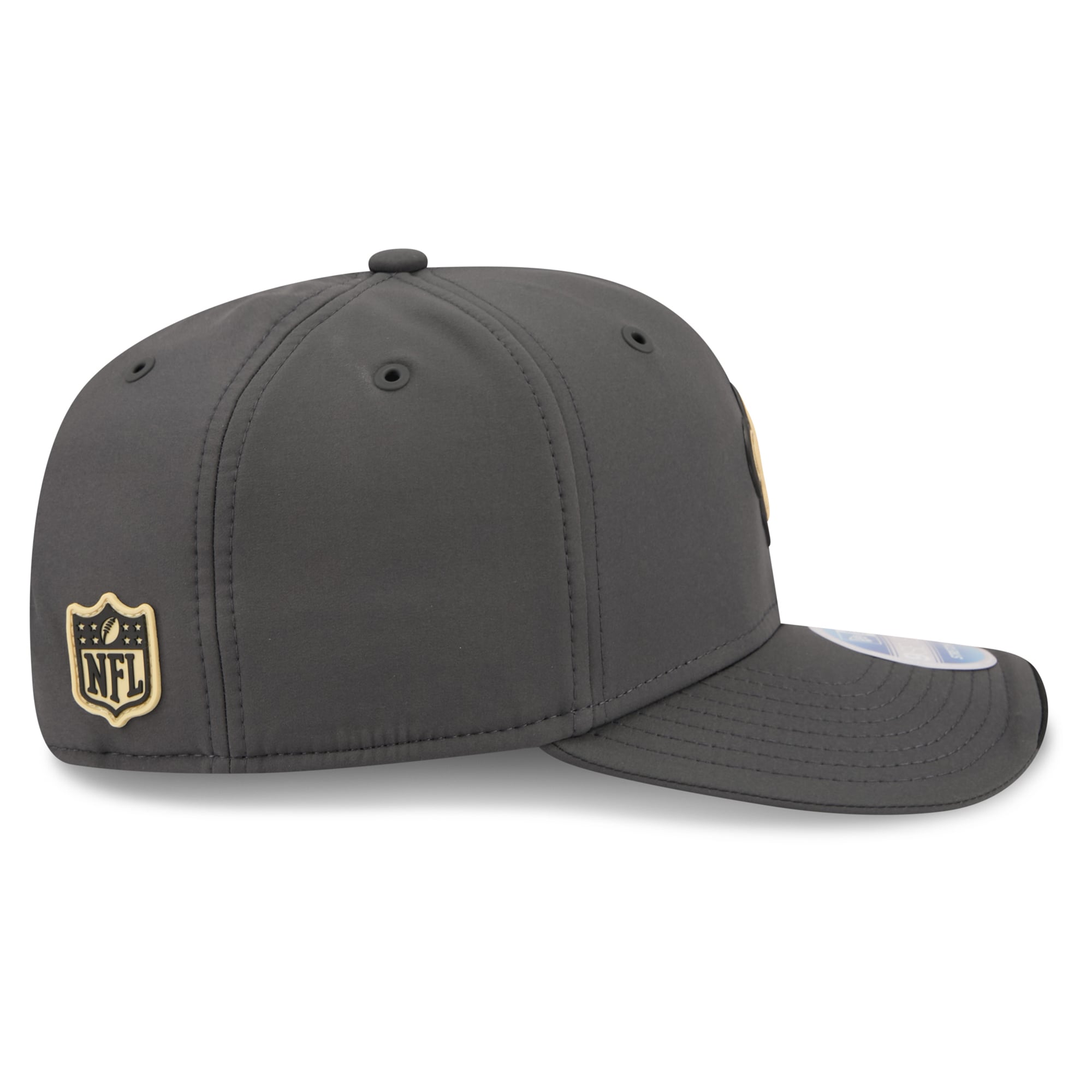 Casquette ajustable New Era Charcoal New Orleans Saints 2026 Sideline pour temps froid 9SEVENTY