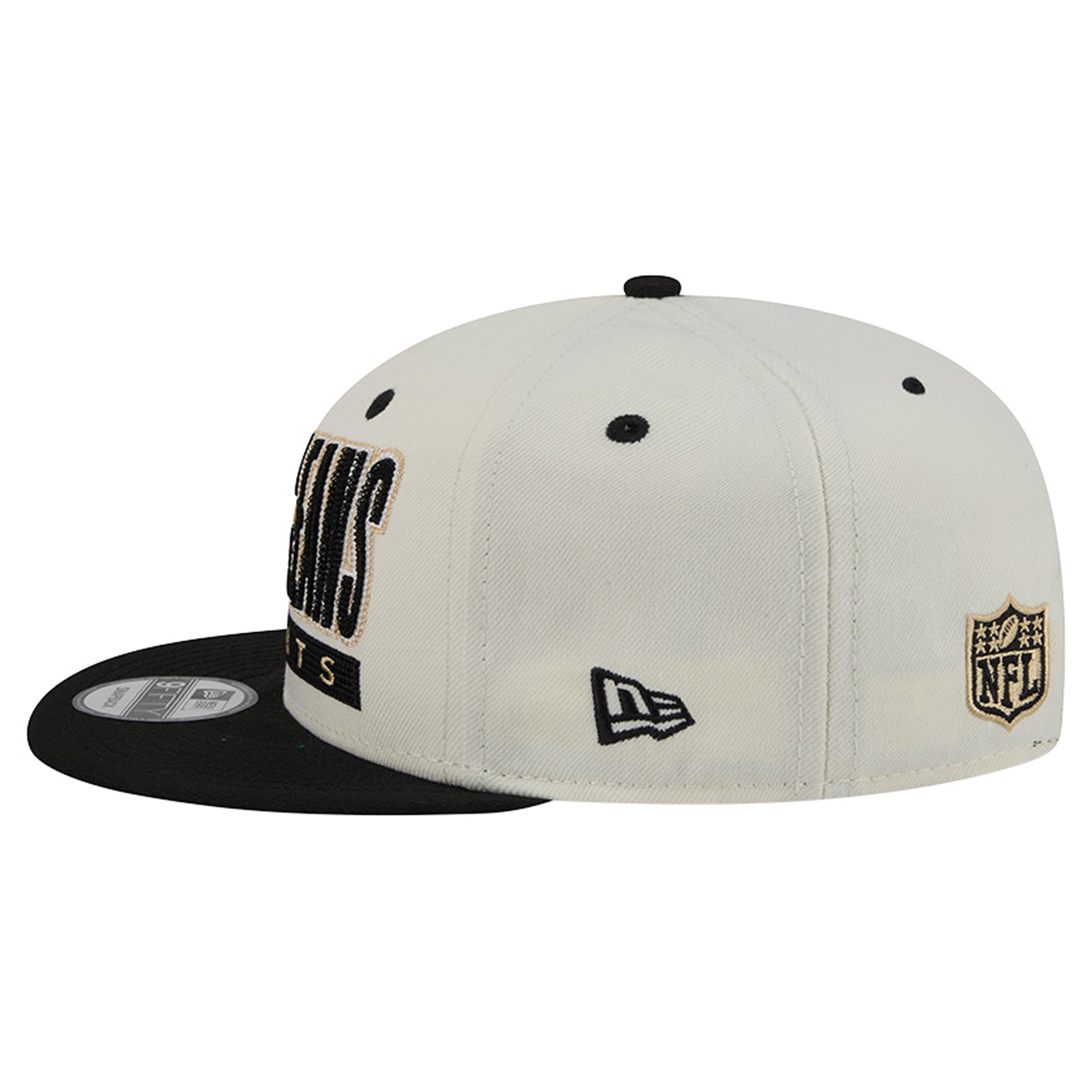 Men's New Era Cream/Black New Orleans Saints Classic 9FIFTY Snapback Hat