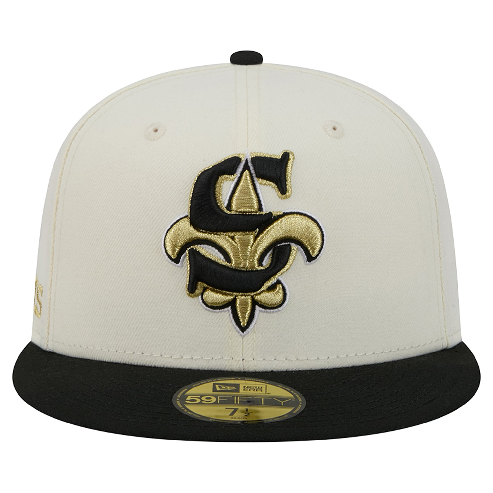 Men's New Era Cream/Black Orleans Saints Deceptor 59FIFTY Fitted Hat