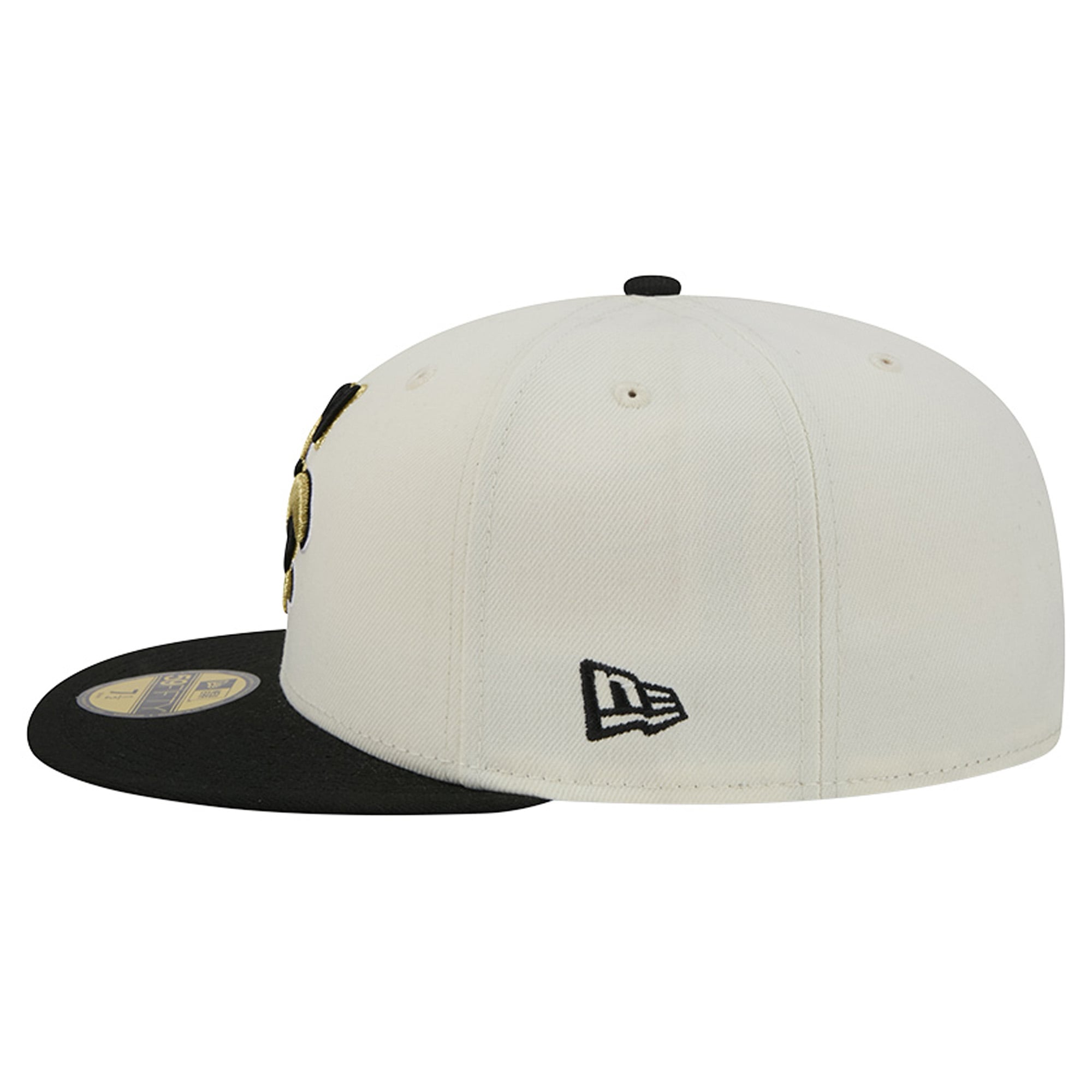 Men's New Era Cream/Black Orleans Saints Deceptor 59FIFTY Fitted Hat