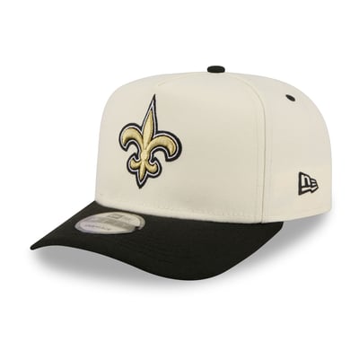 New Orleans Saints New Era Rear Wordmark A-Frame 9FIFTY Snapback Hat - Cream/Black