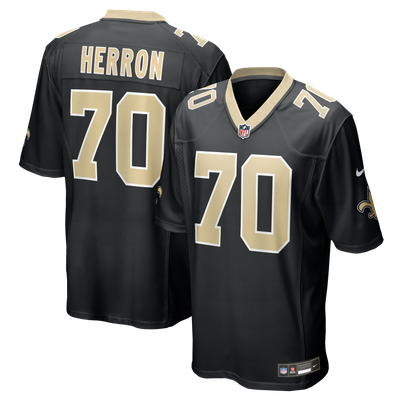 Alan Herron New Orleans Saints Nike Team Game Jersey - Black
