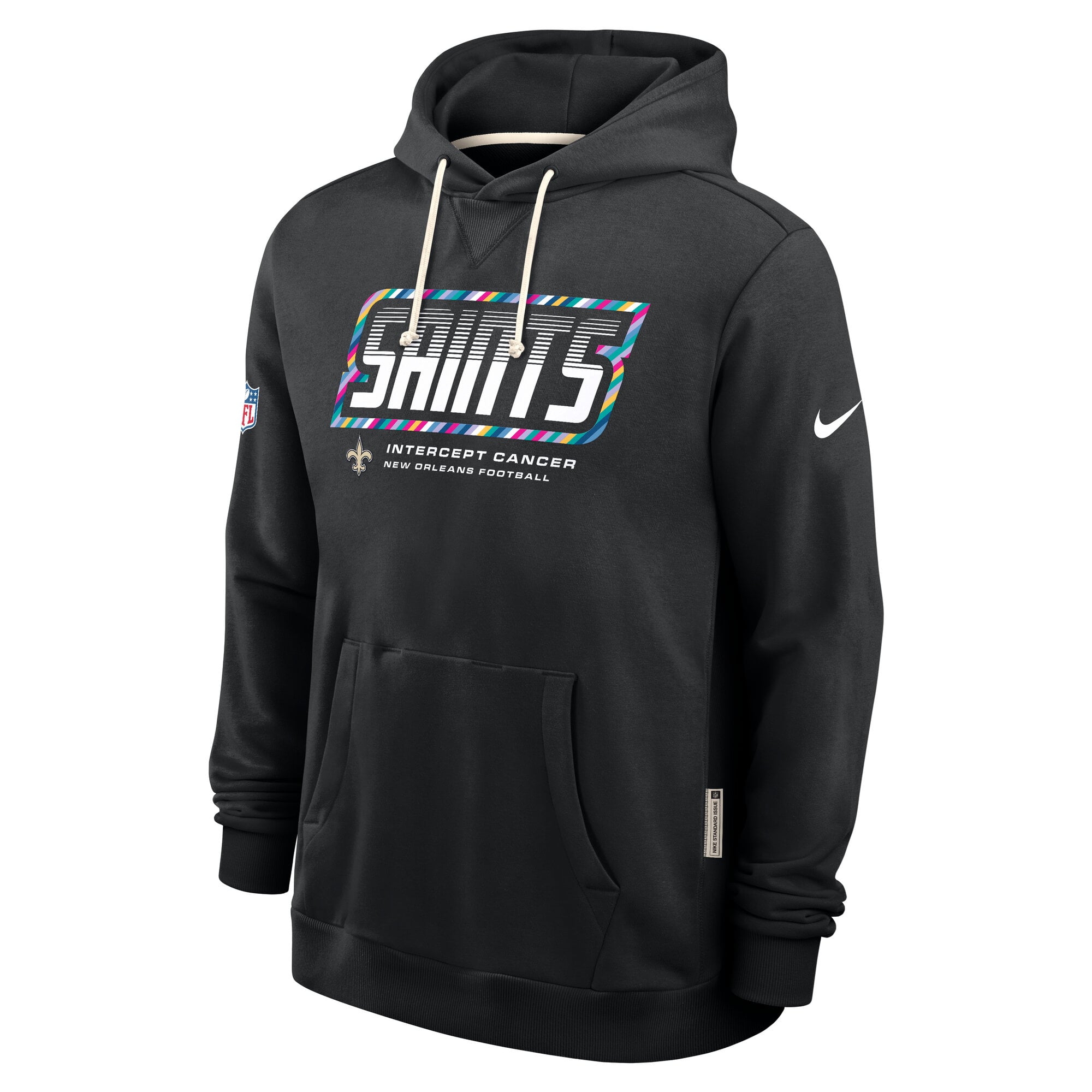 Men's Nike Black New Orleans Saints 2026 NFL Crucial Catch Sideline Standard Issue Dri-FIT Pullover Hoodie