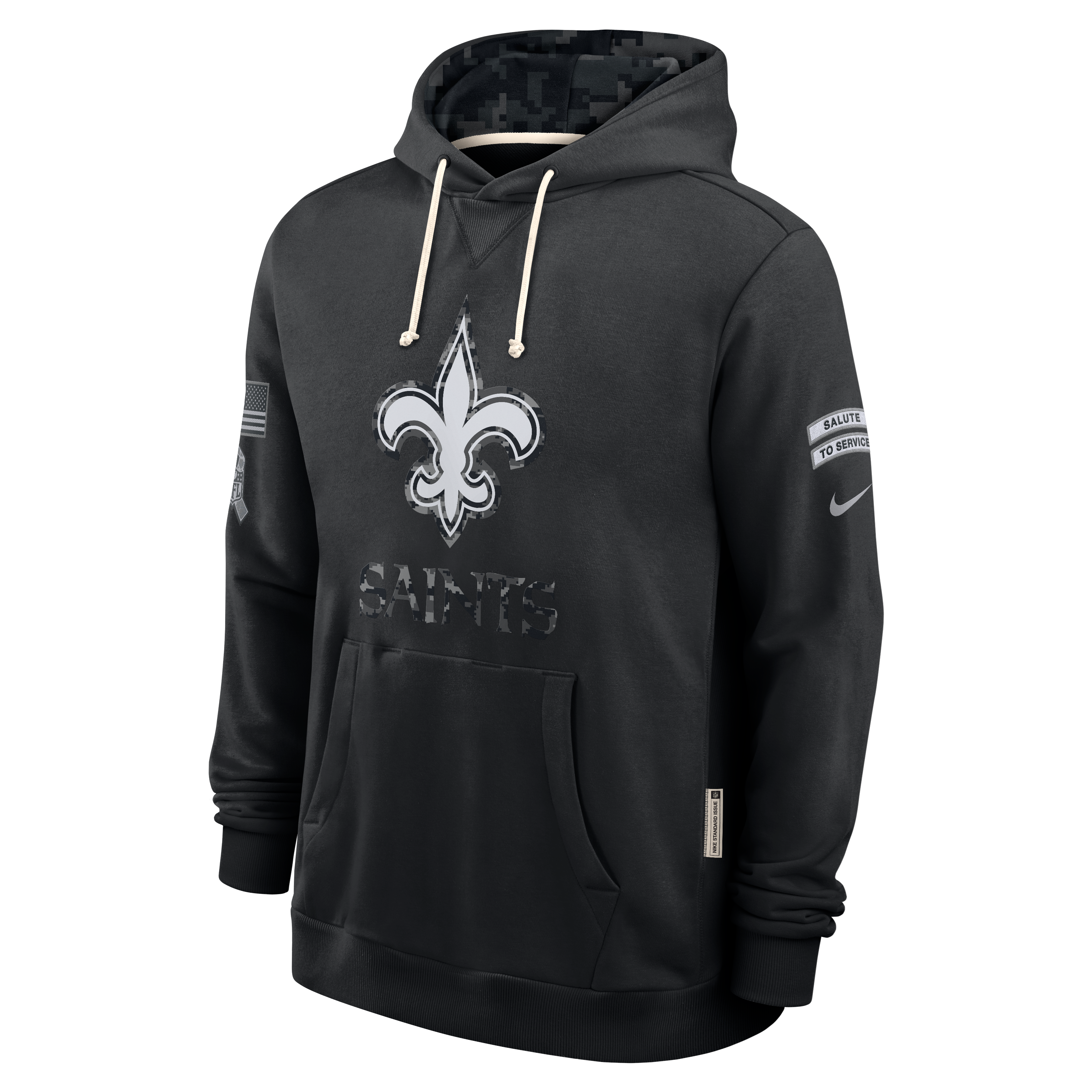 Men's Nike  Black New Orleans Saints 2026 Salute to Service Sideline Dri-FIT Pullover Hoodie