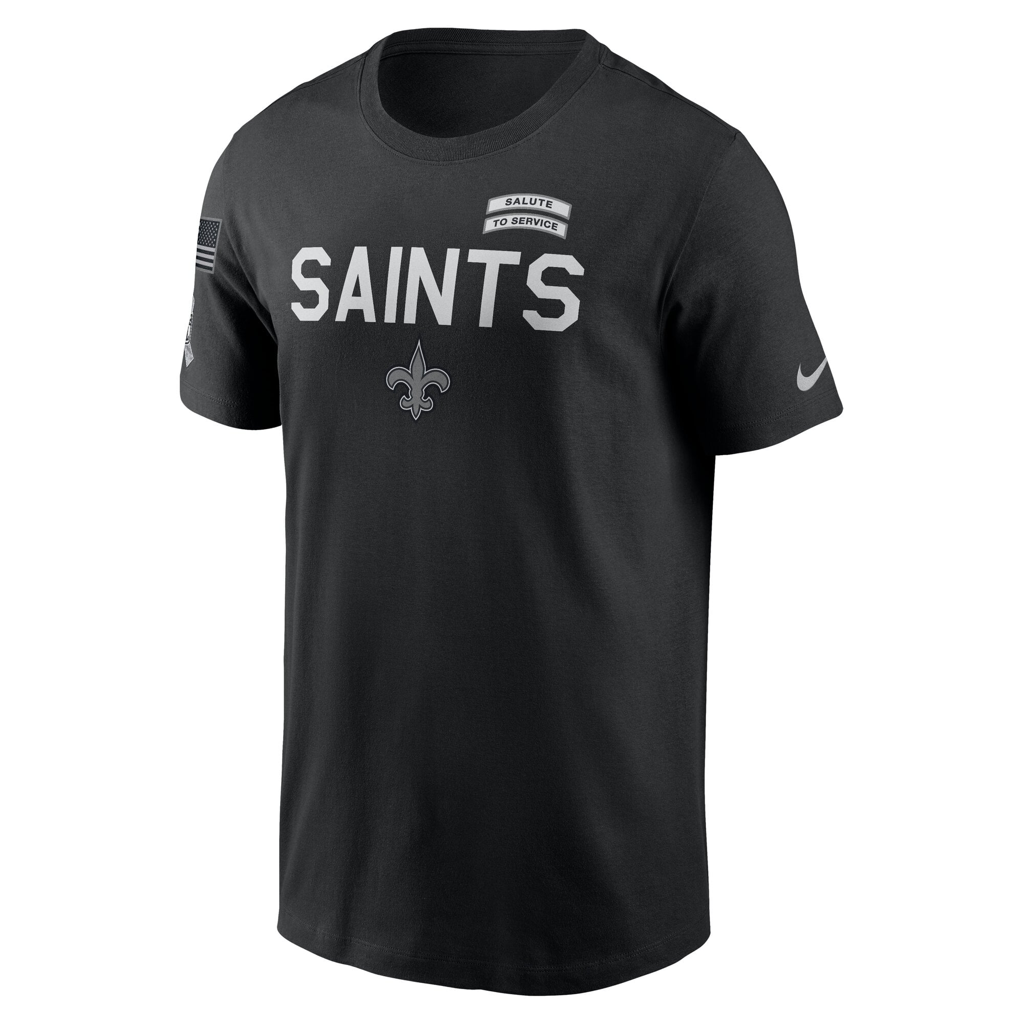T-shirt Nike noir pour homme New Orleans Saints 2026 Salute to Service Sideline Dri-FIT