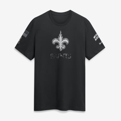  New Orleans Saints Nike 2026 Salute to Service Slub T-Shirt - Black
