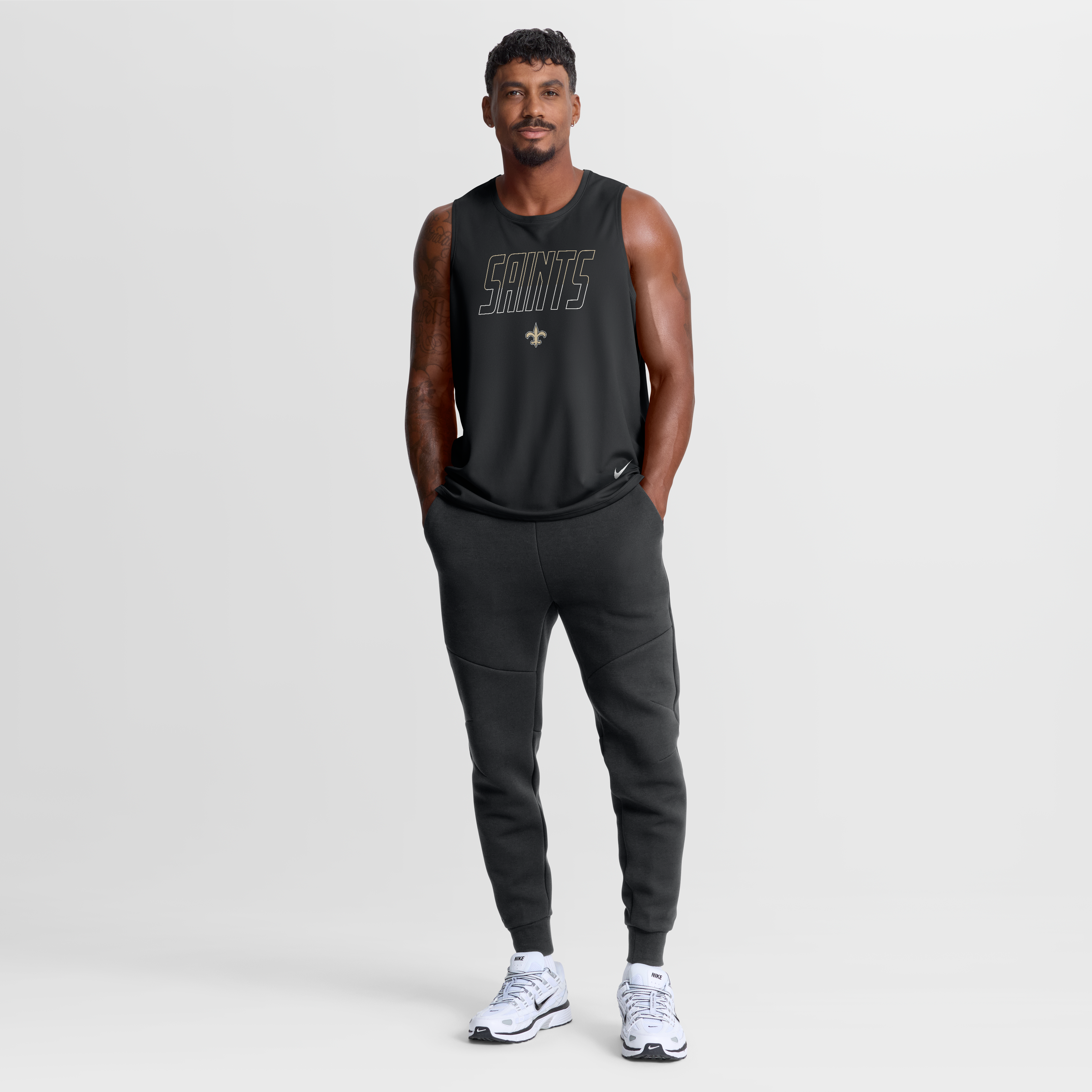 Men's Nike Black New Orleans Saints Kickoff Miler Dri-FIT Tank​ Top