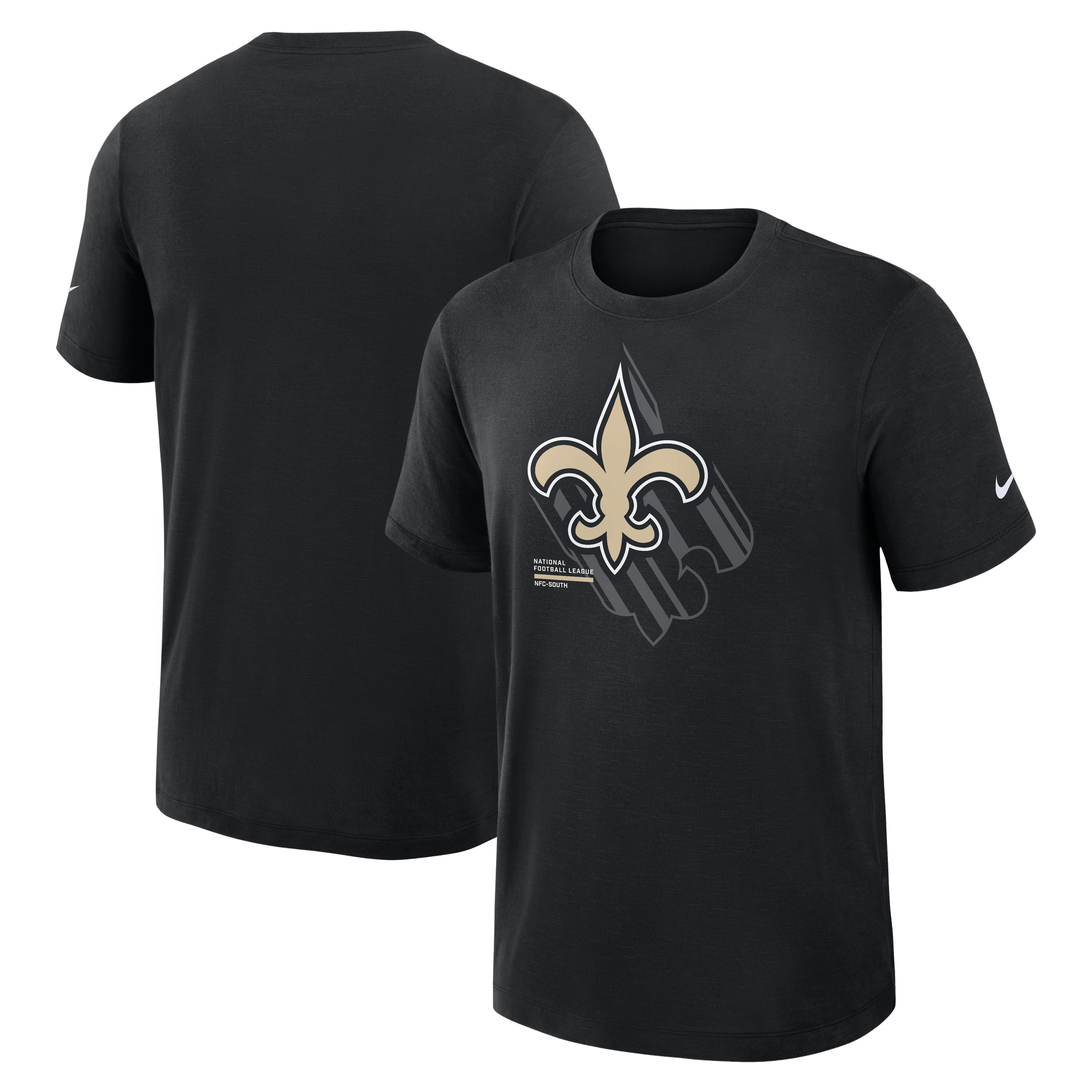 Men's Nike Black New Orleans Saints Left End Run Slub T-Shirt