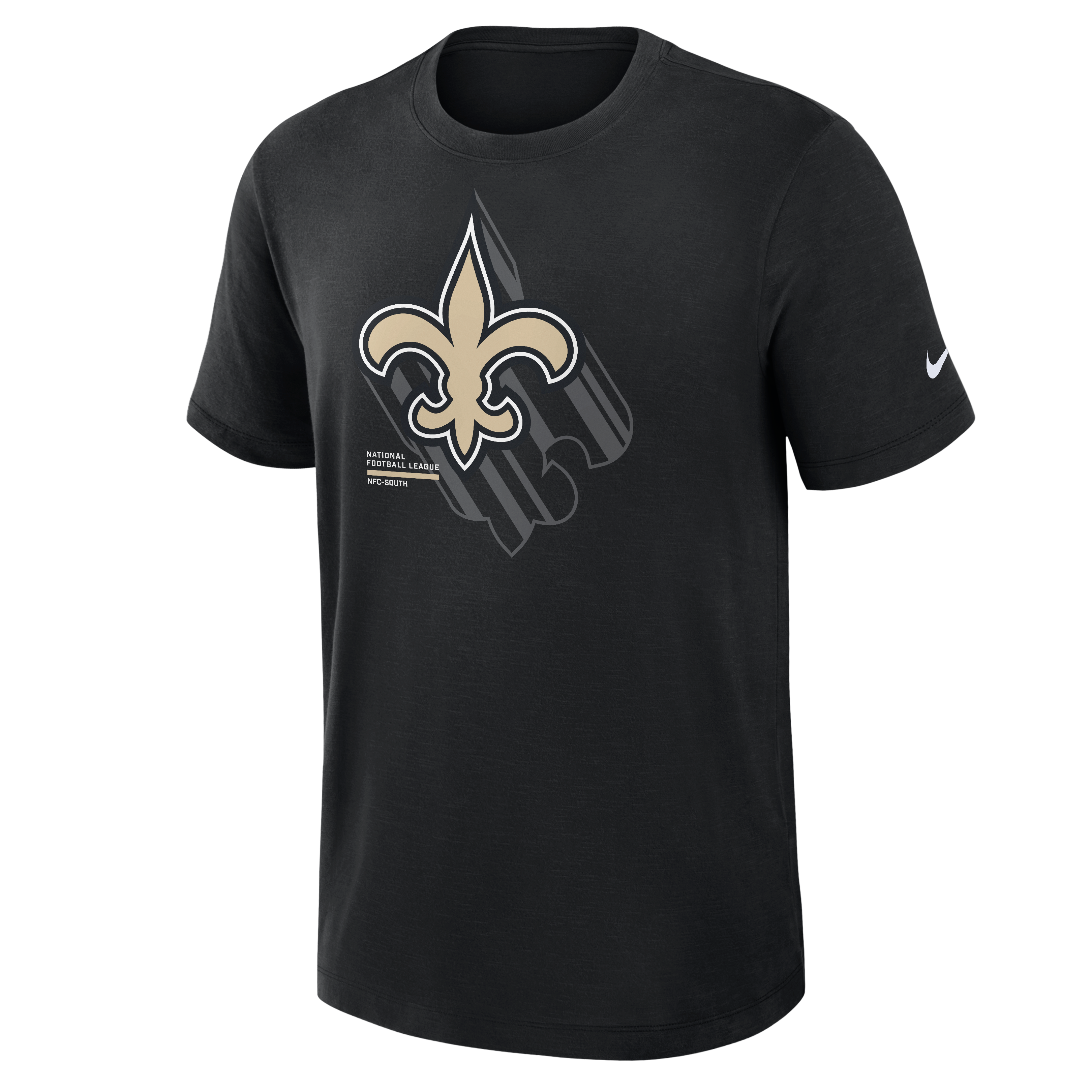 Men's Nike Black New Orleans Saints Left End Run Slub T-Shirt