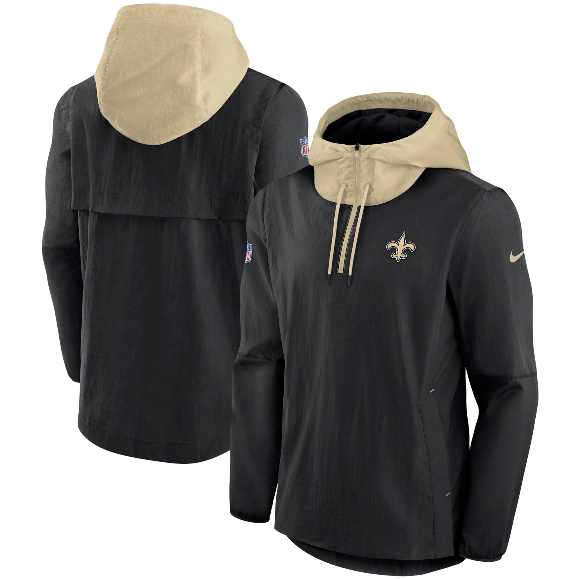 Men's Nike Black New Orleans Saints Sideline Player Quarter-Zip Jacket