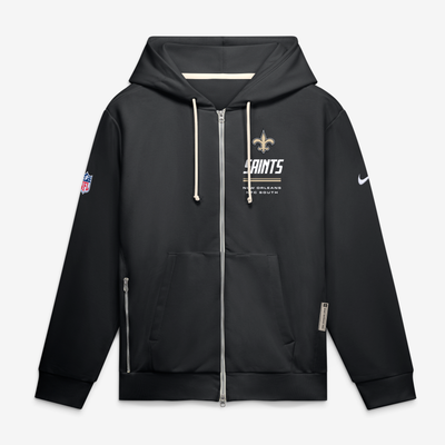 New Orleans Saints Nike Sideline Standard Issue Quarterback Scramble Dri-FIT Full-Zip Hoodie - Black