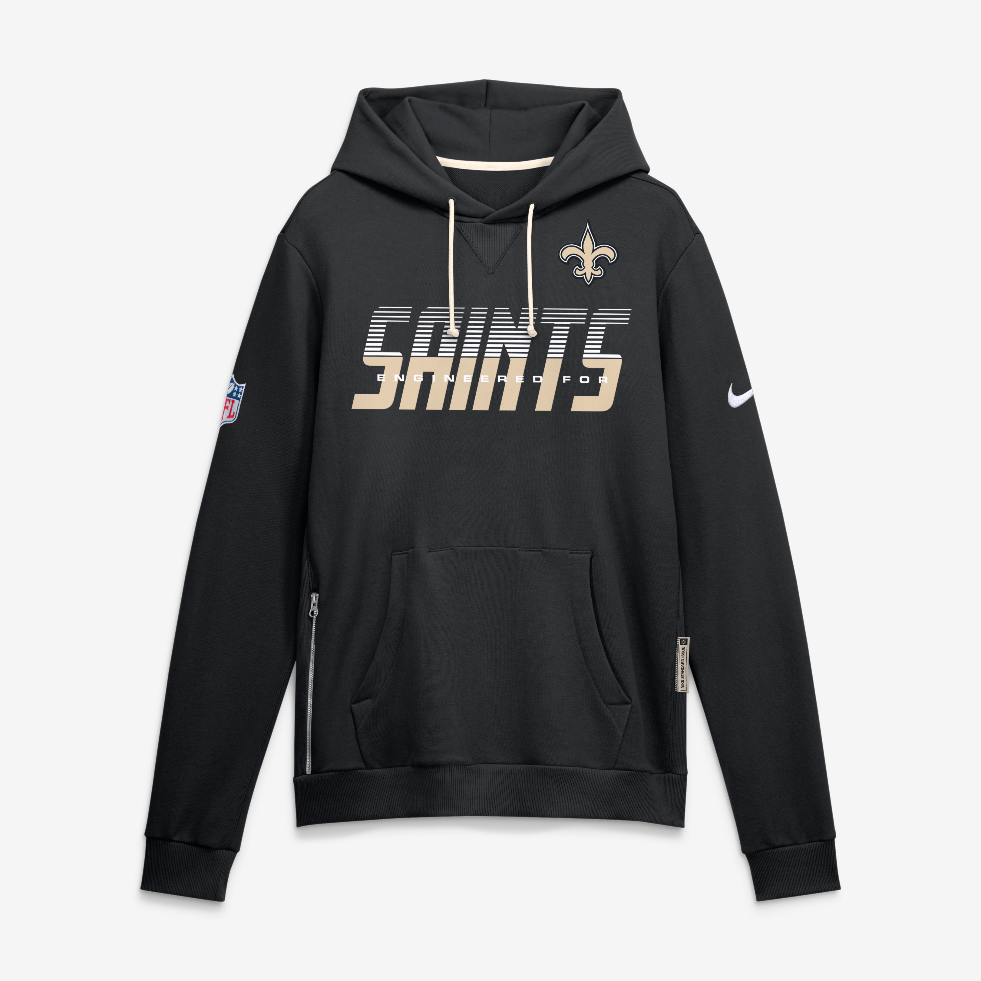 Men's Nike Black New Orleans Saints Sideline Standard Issue Top Prospect Dri-FIT Hoodie