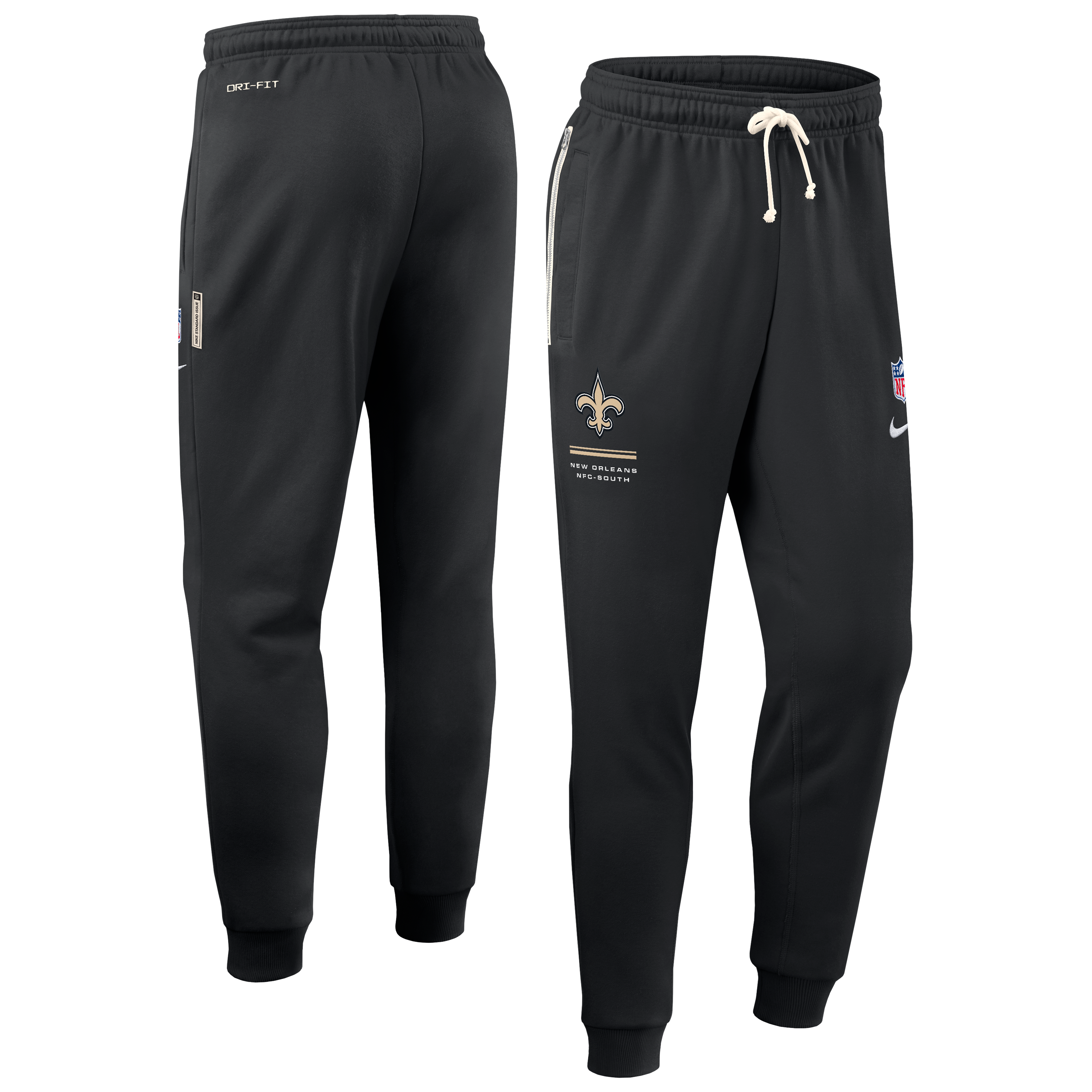 Men's Nike Black New Orleans Saints Sideline Standard Issue Touchback Kick Dri-FIT Taper Pants