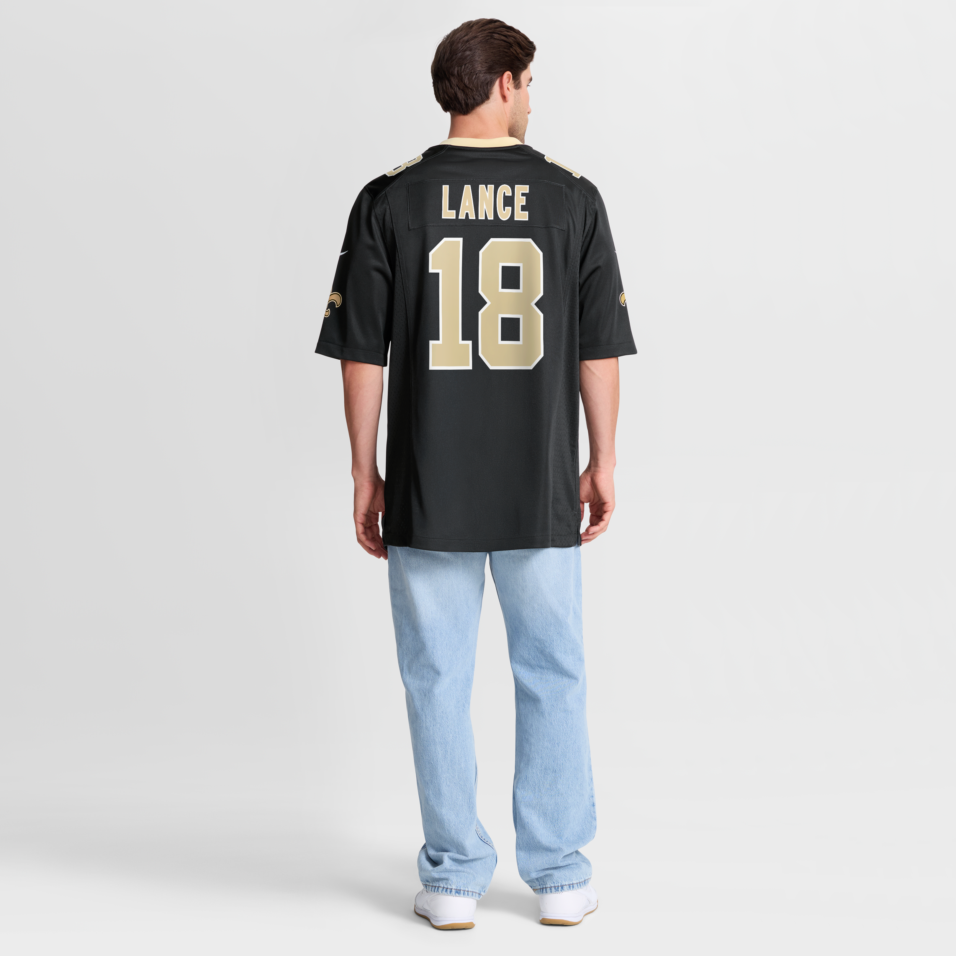 Maillot de match Nike Bryce Lance noir pour homme, équipe des Saints la Nouvelle-Orléans