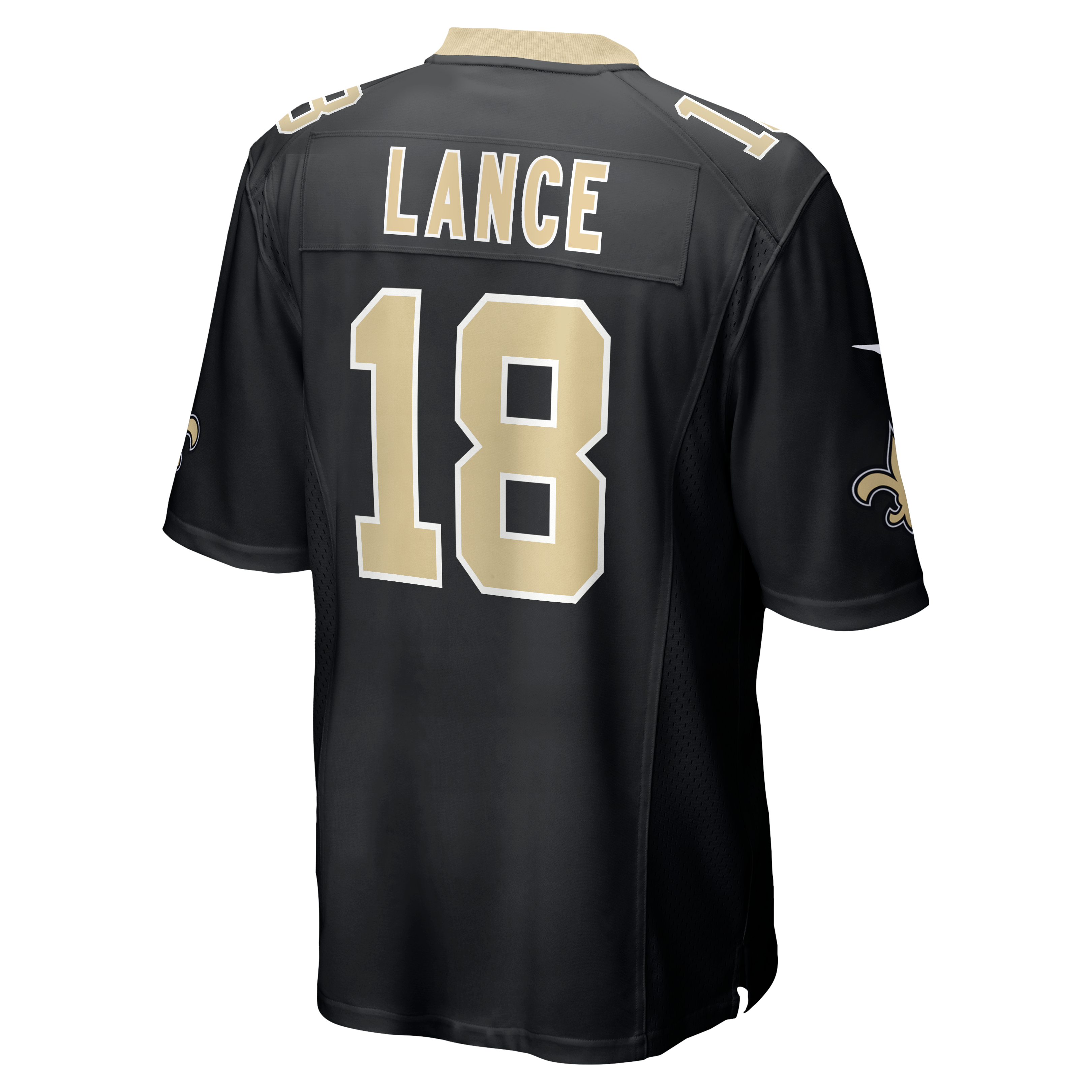 Maillot de match Nike Bryce Lance noir pour homme, équipe des Saints la Nouvelle-Orléans