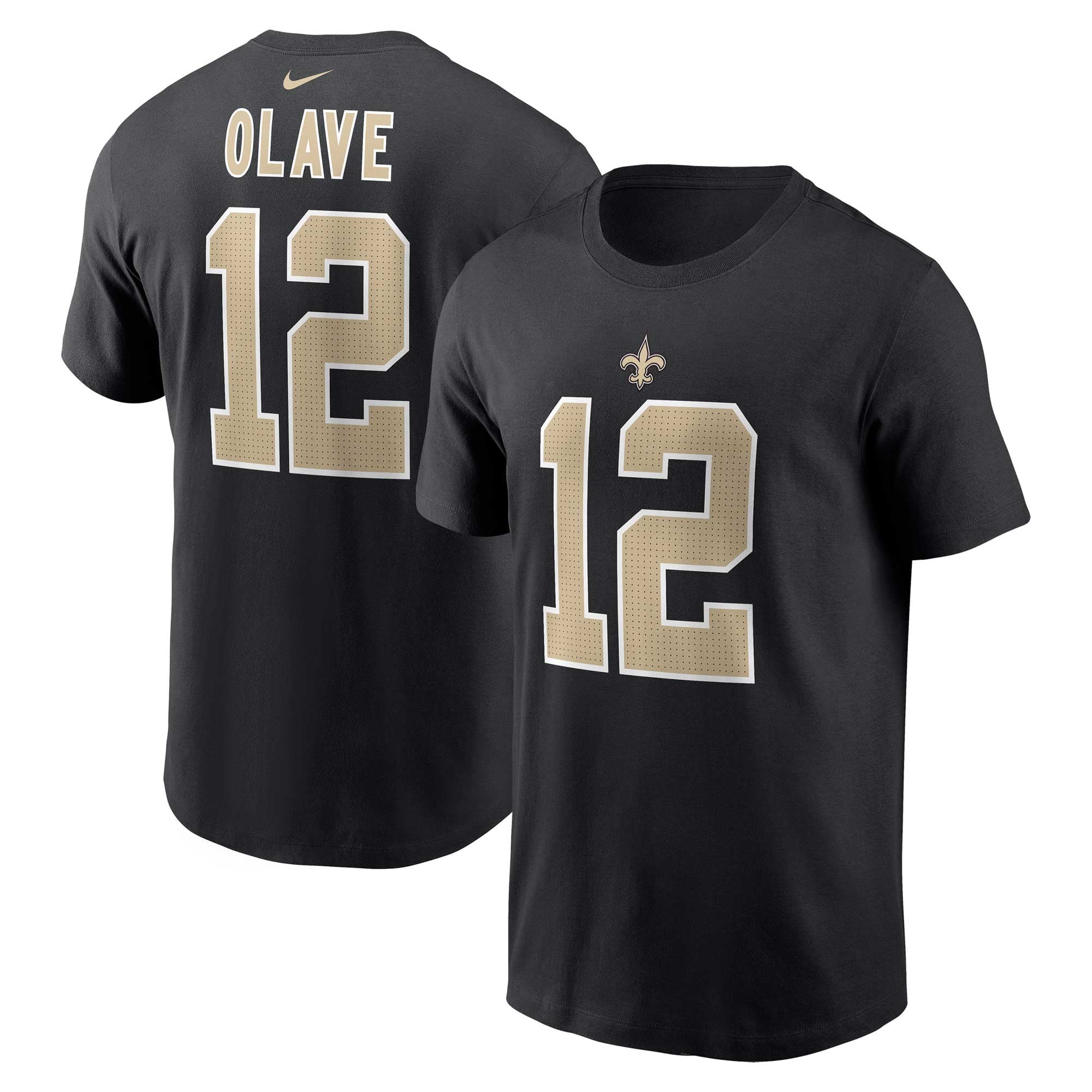 Men's Nike Chris Olave Black New Orleans Saints Name & Number T-Shirt