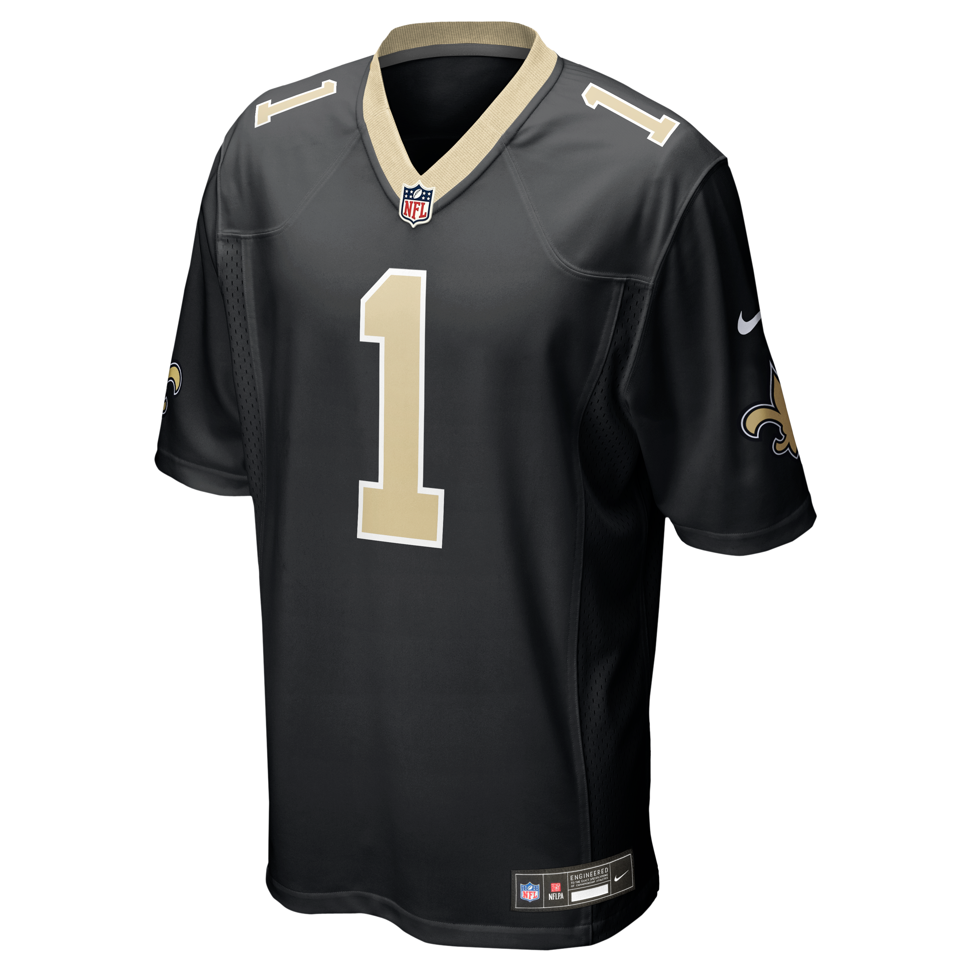 Maillot de match Nike Ga’Quincy McKinstry noir pour homme, équipe des Saints la Nouvelle-Orléans