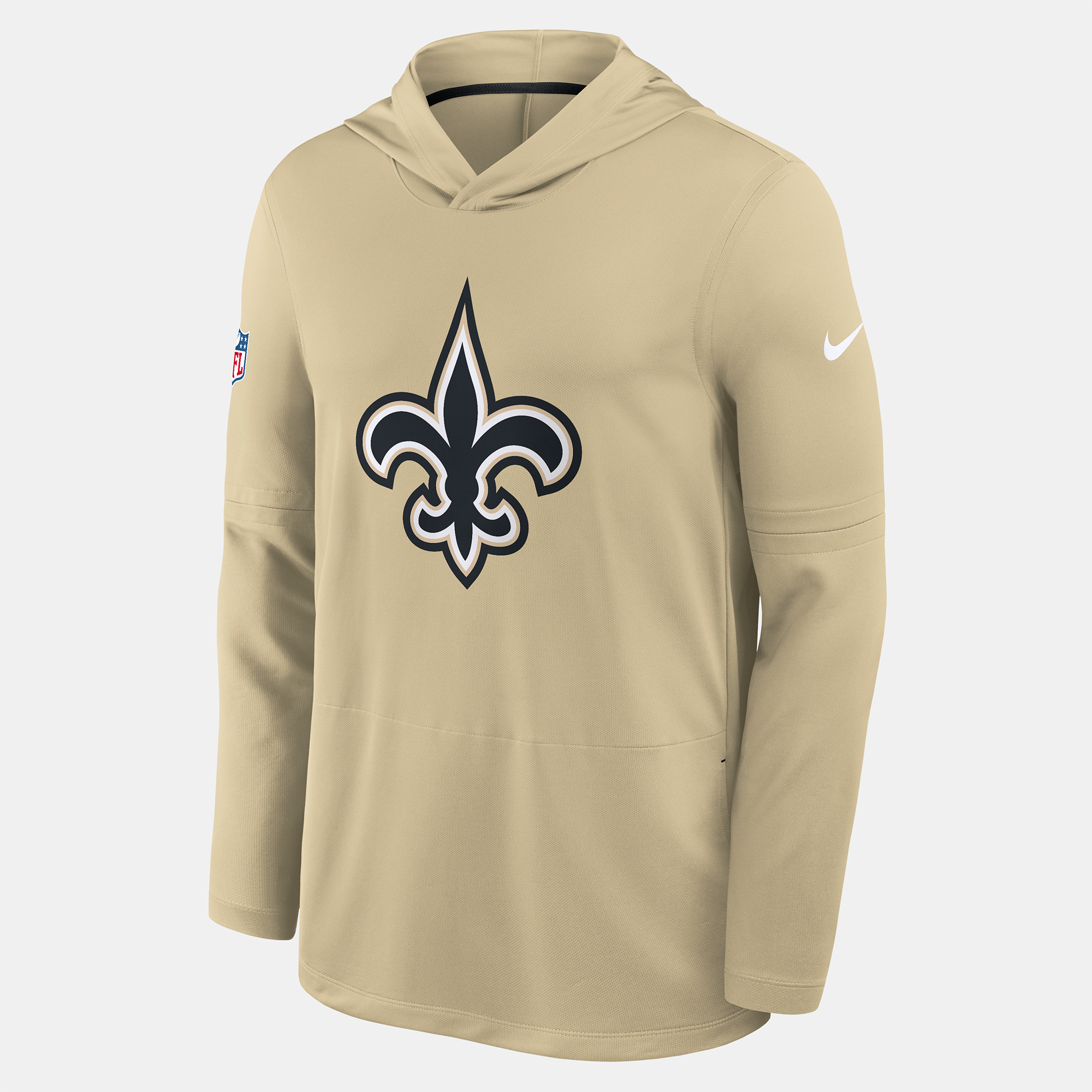 Men's Nike Gold New Orleans Saints Sideline Alternate Lightweight Long Sleeve Hooded Dri-FIT T-Shirt