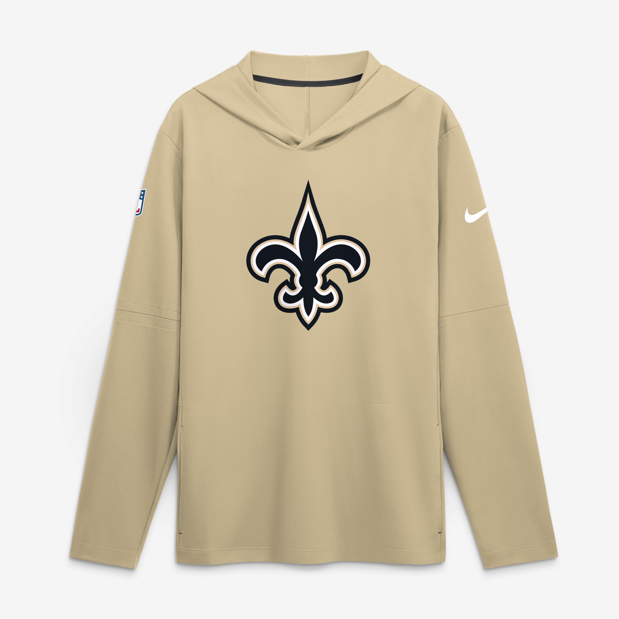 Men's Nike Gold New Orleans Saints Sideline Alternate Lightweight Long Sleeve Hooded Dri-FIT T-Shirt