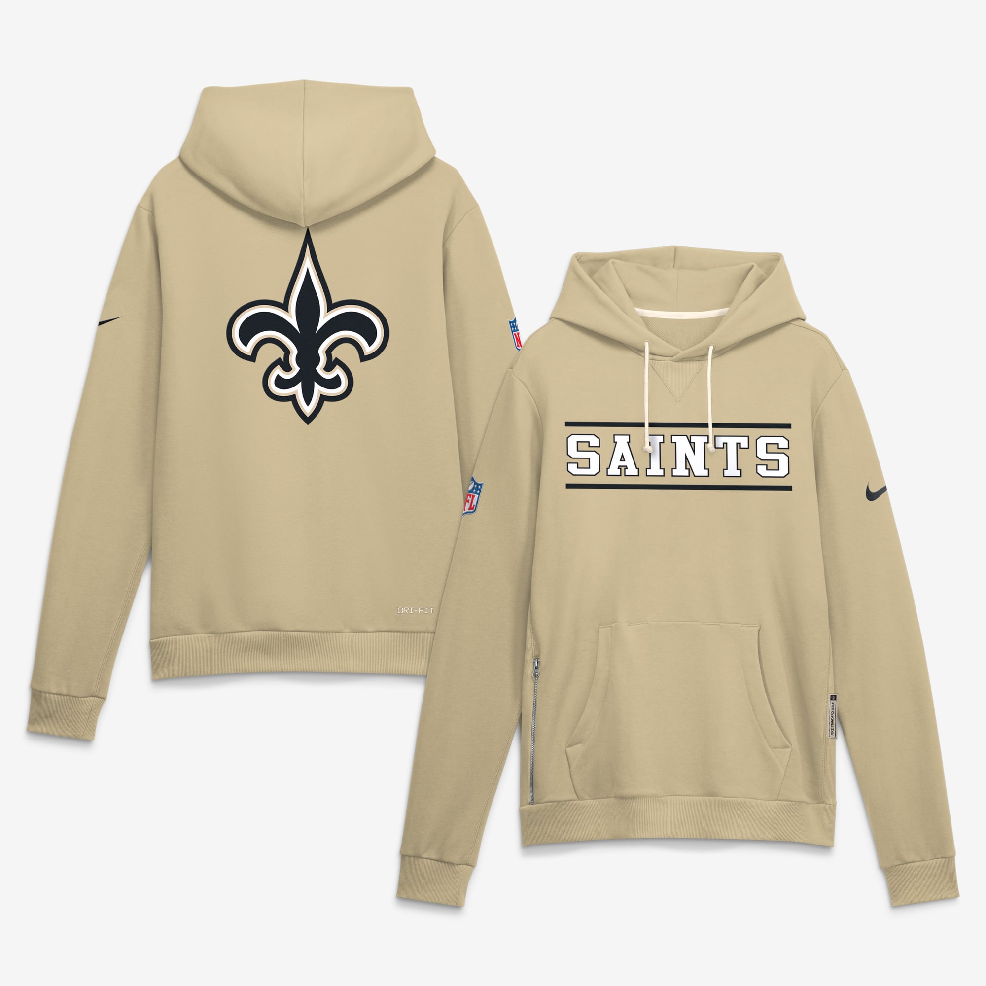 Men's Nike Gold New Orleans Saints Standard Issue Replay Officials Alternate Dri-FIT Hoodie
