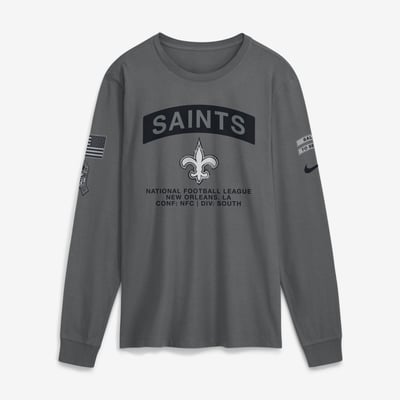  New Orleans Saints Nike 2026 Salute to Service Long Sleeve T-Shirt - Gray