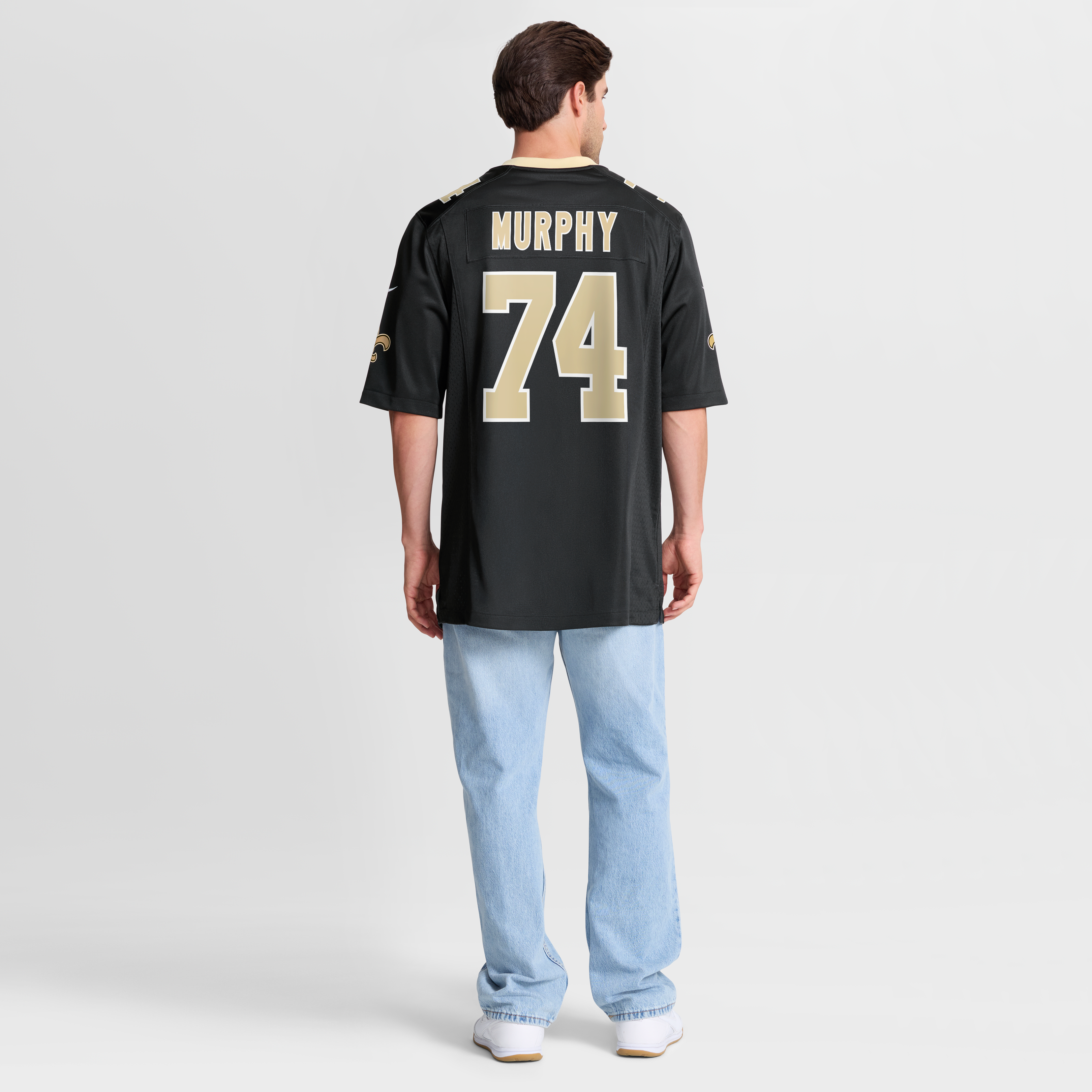 Maillot de match Nike Mason Murphy noir pour homme, équipe des Saints la Nouvelle-Orléans
