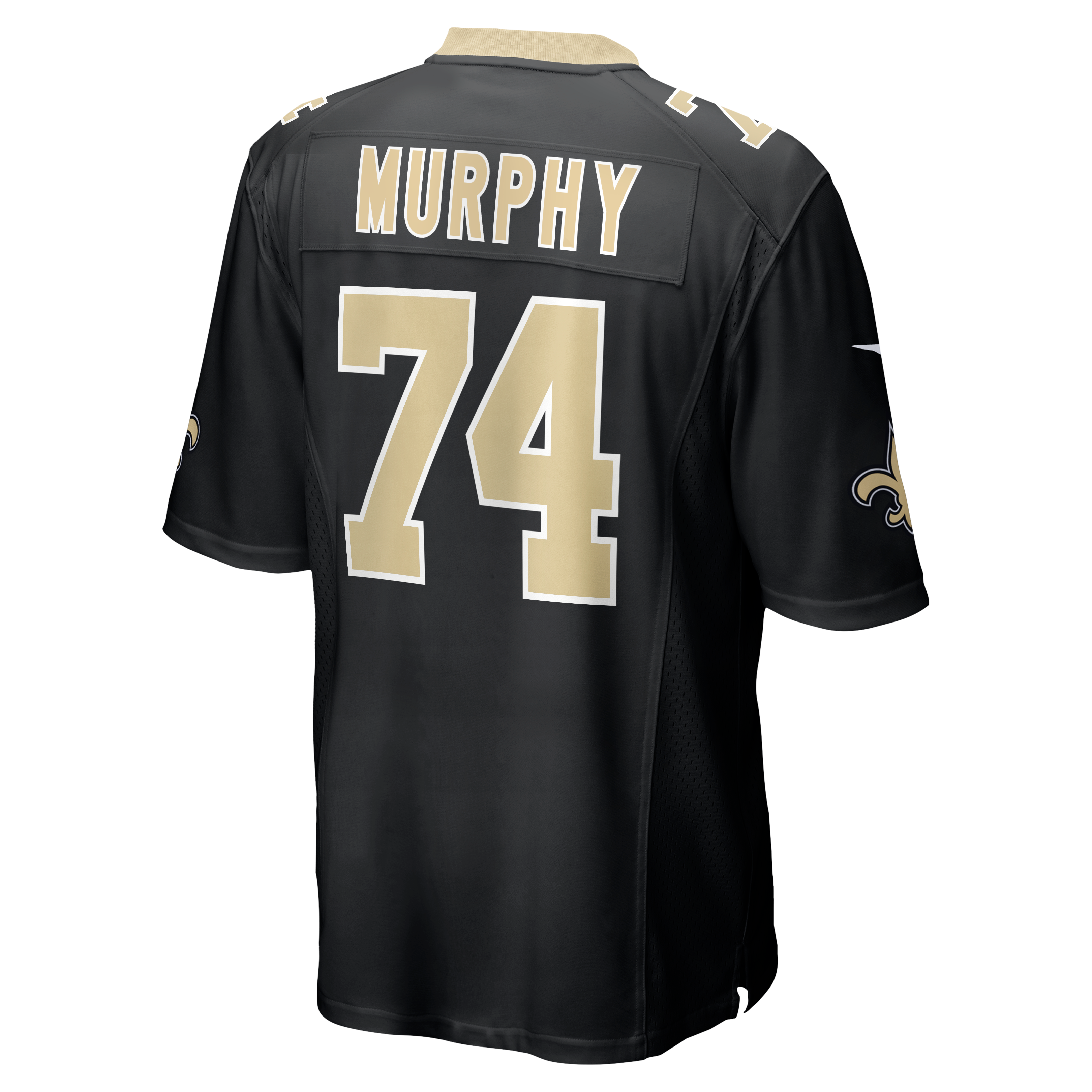 Maillot de match Nike Mason Murphy noir pour homme, équipe des Saints la Nouvelle-Orléans