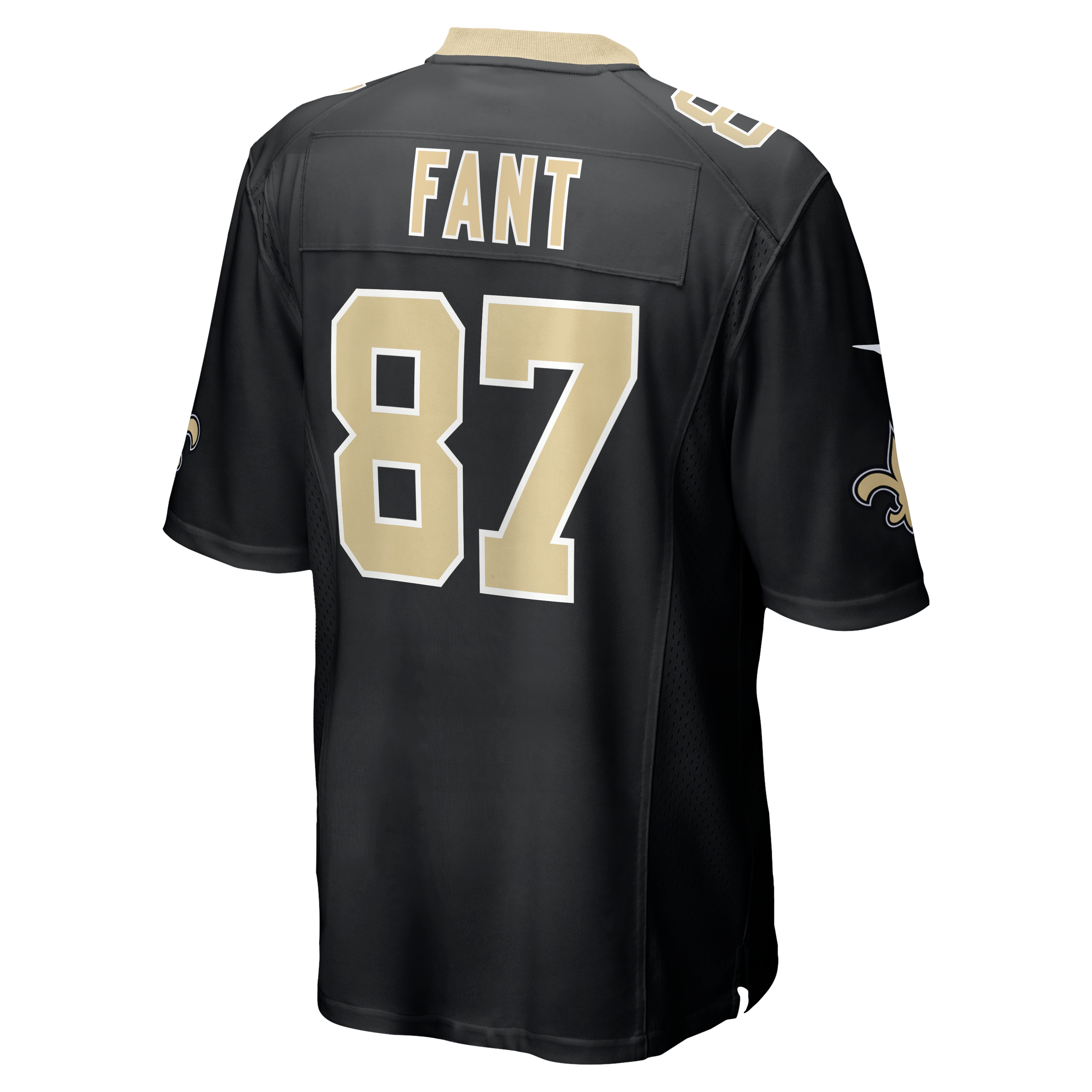 Maillot de match Nike Noah Fant noir pour homme, équipe des Saints la Nouvelle-Orléans