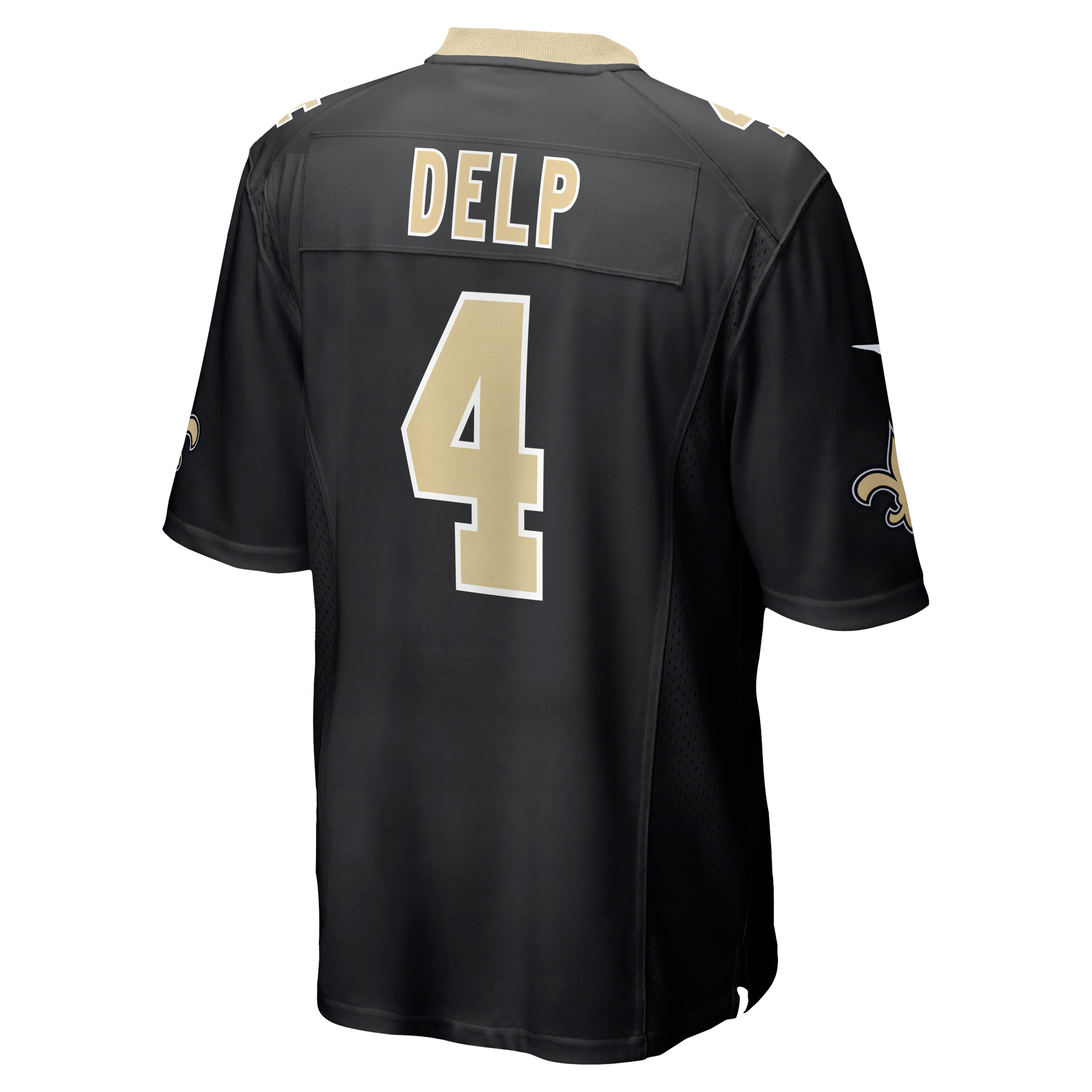 Maillot de match Nike Oscar Delp noir pour homme, équipe des Saints la Nouvelle-Orléans