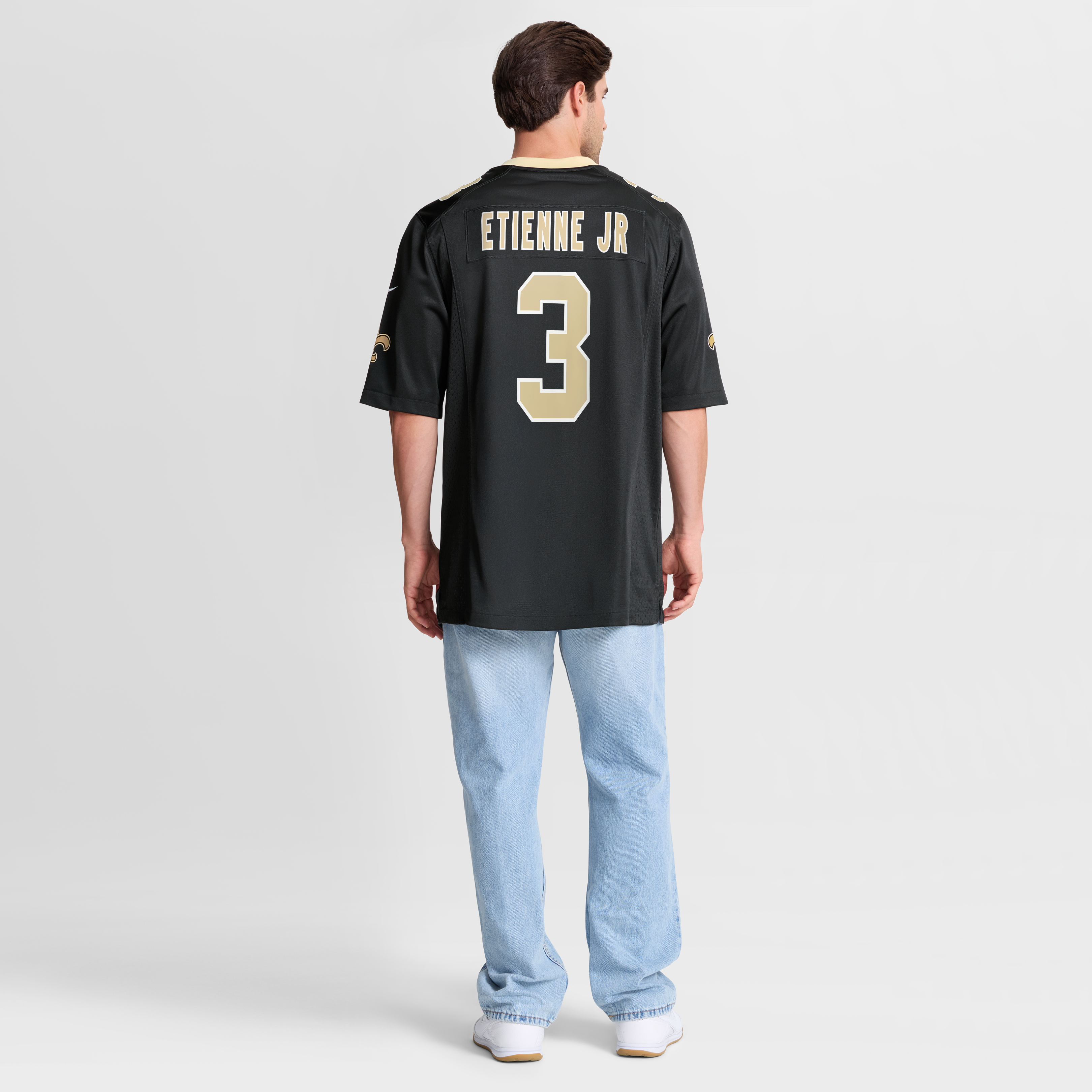 Maillot de match Nike Travis Etienne Jr noir des Saints la Nouvelle-Orléans pour homme