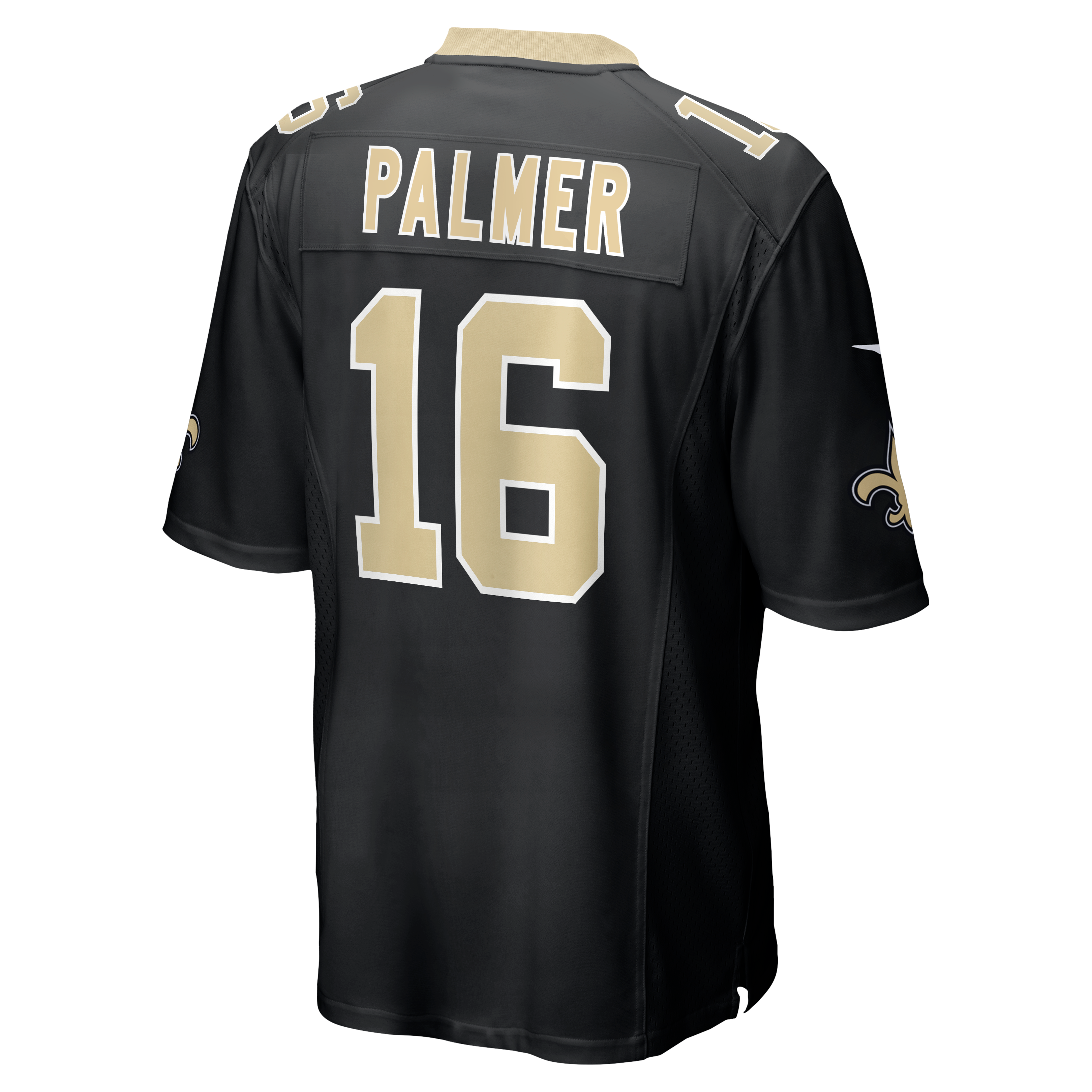 Maillot de match Nike Trey Palmer noir pour homme, équipe des Saints la Nouvelle-Orléans