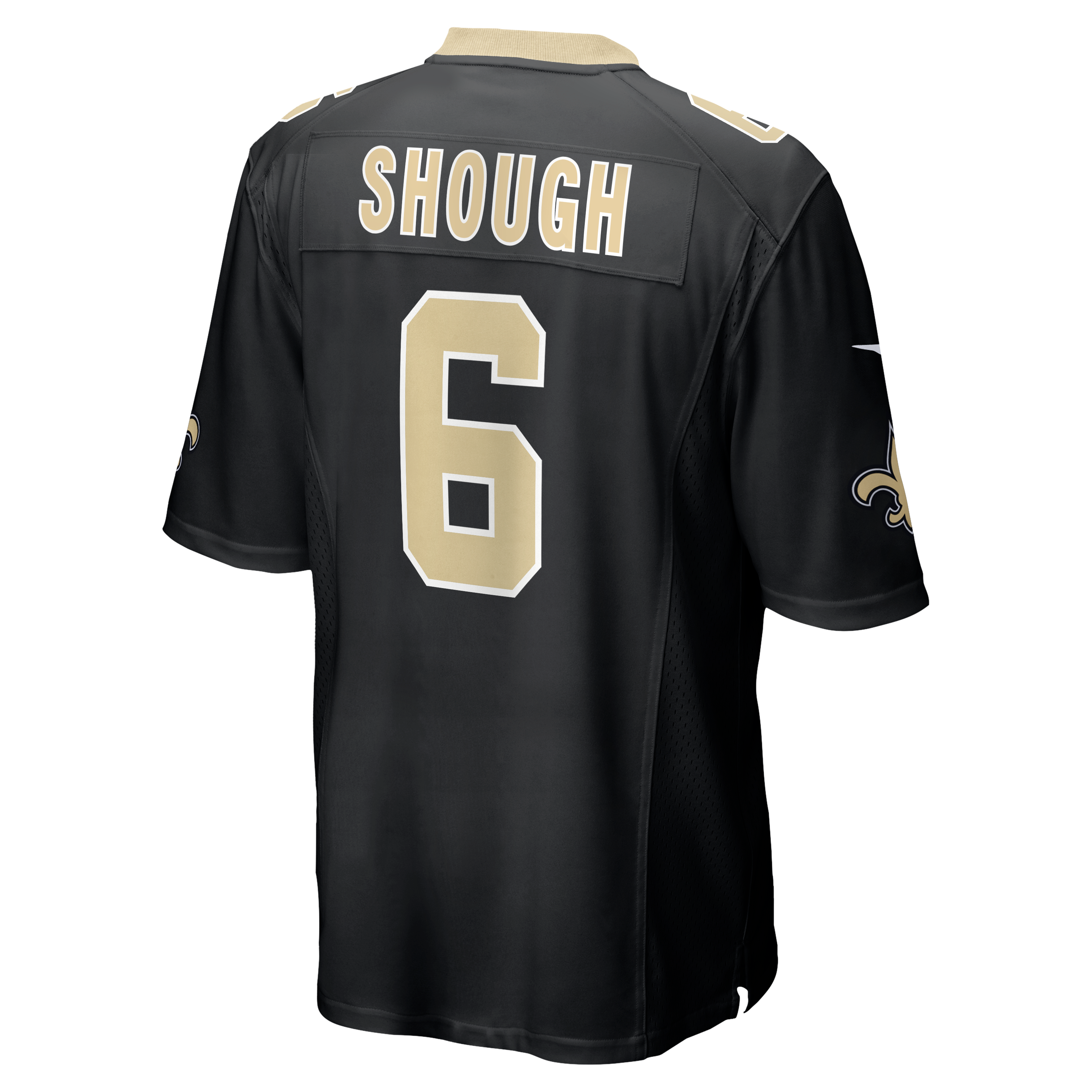 Maillot Nike Tyler Shough noir des Saints de la Nouvelle-Orléans pour homme