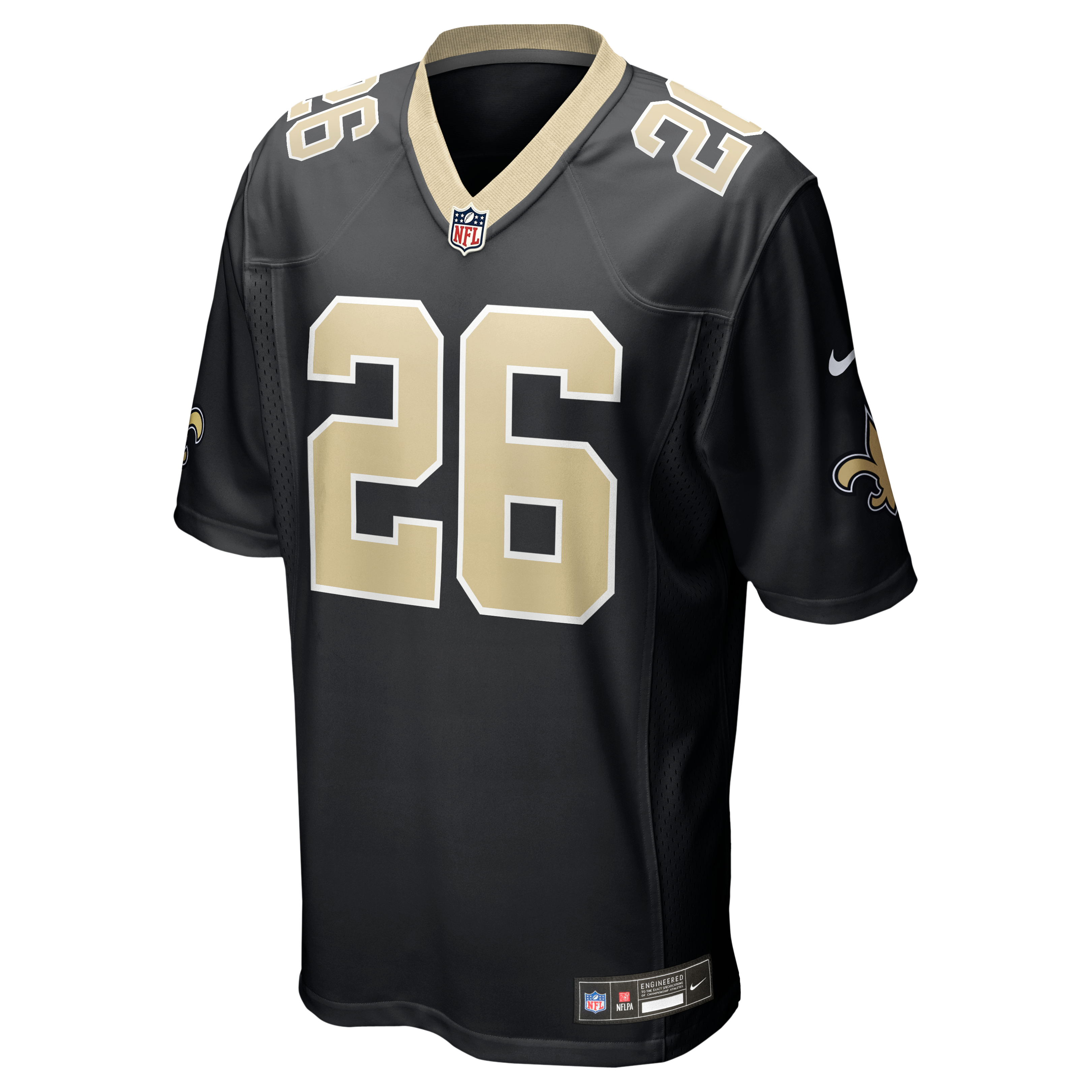 Maillot de match Nike Zamir blanc et noir pour homme, équipe des Saints la Nouvelle-Orléans