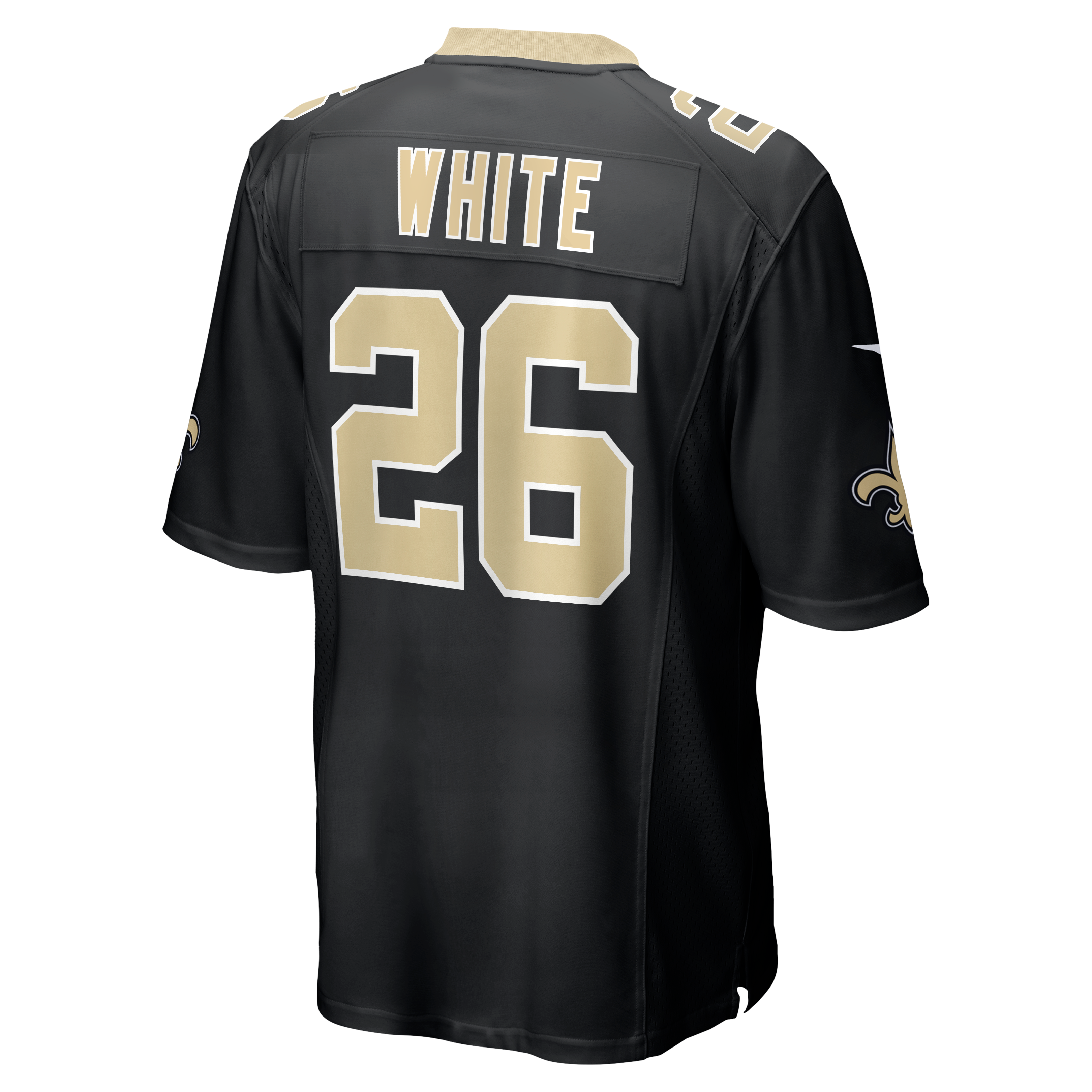 Maillot de match Nike Zamir blanc et noir pour homme, équipe des Saints la Nouvelle-Orléans