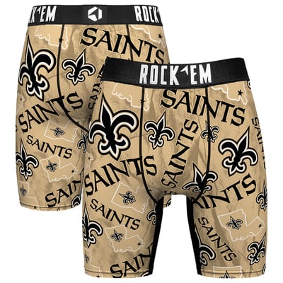  New Orleans Saints Rock Em Logo Boxer Briefs - Gold