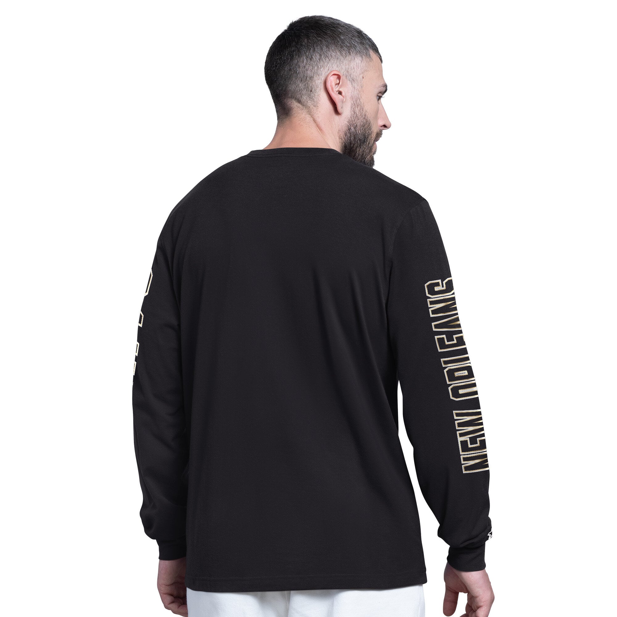 Men's Starter Black New Orleans Saints Clutch Hit II Long-Sleeve T-Shirt