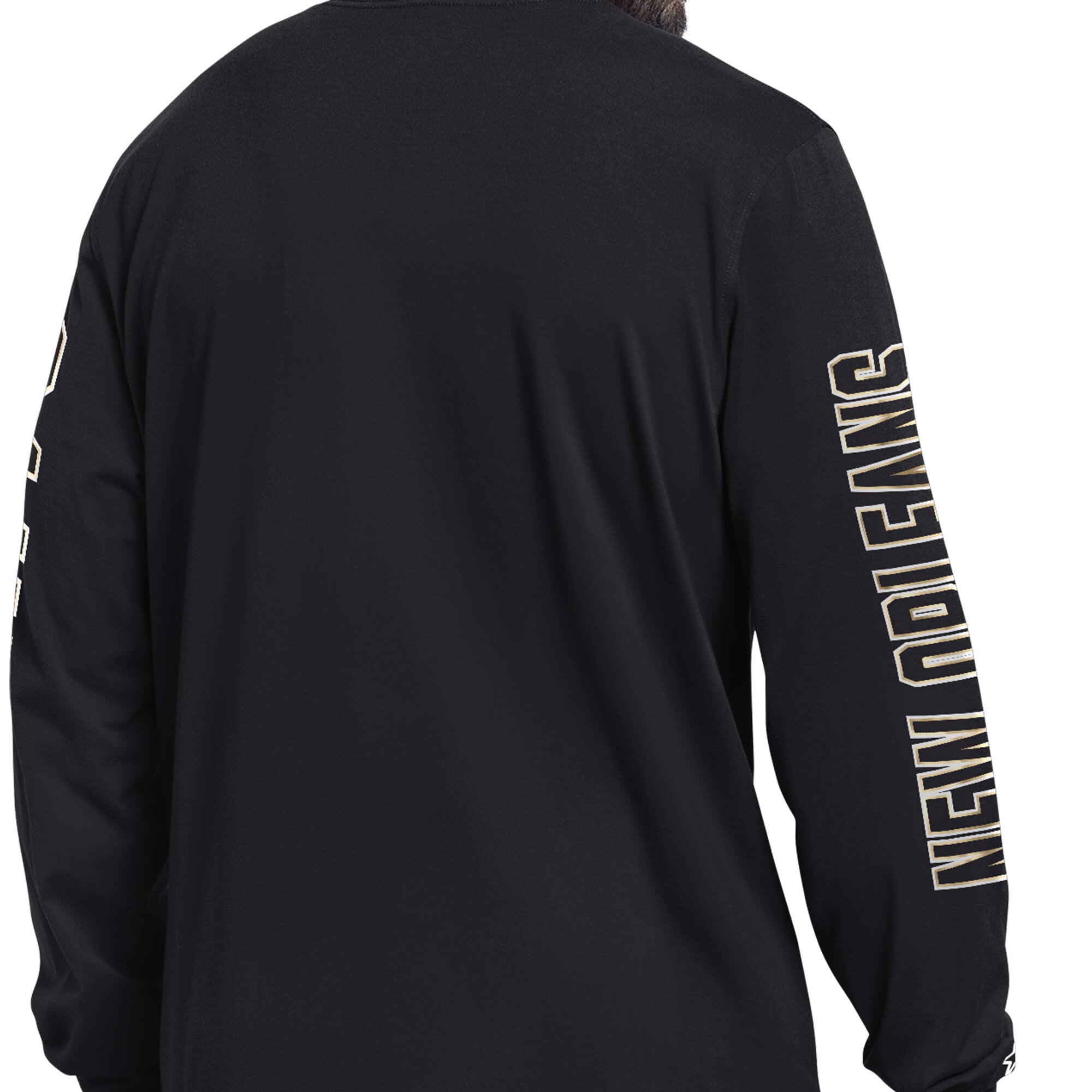 Men's Starter Black New Orleans Saints Clutch Hit II Long-Sleeve T-Shirt